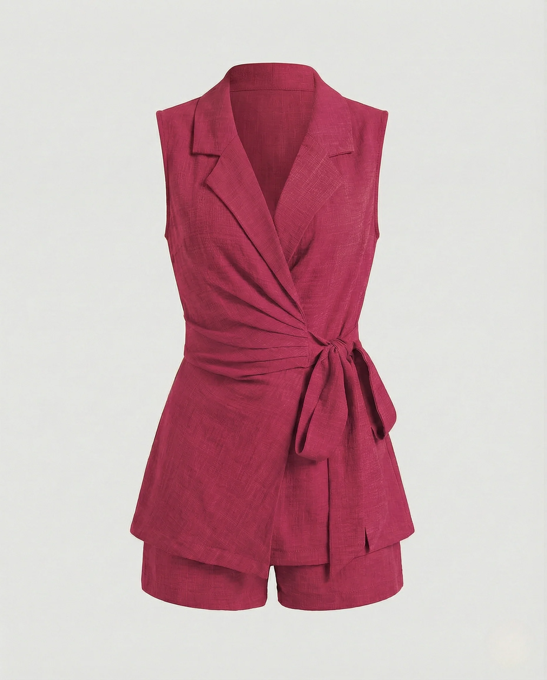 Wickelblazer Set Ärmellos Mit Shorts Damen - Image 9
