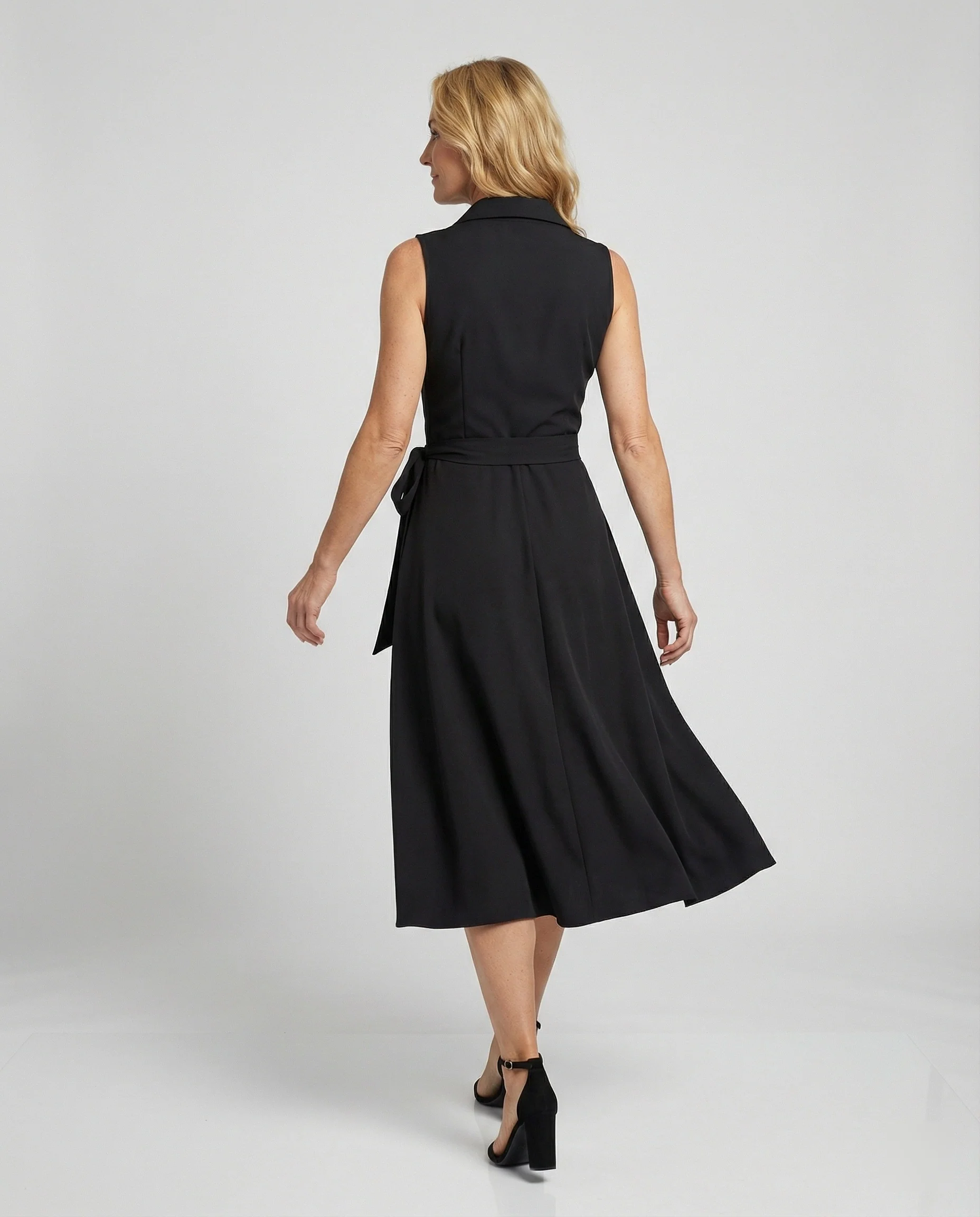 Damen Wickelkleid Freizeitkleid mit Gürtel - Image 3