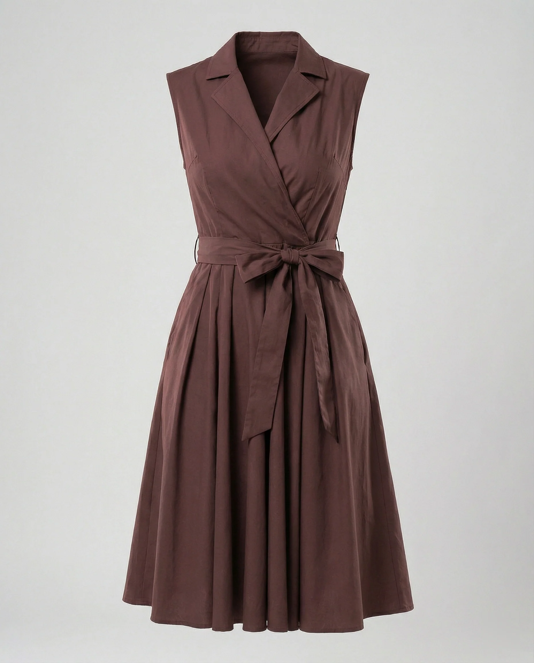 Damen Wickelkleid mit Kragen knielang - Image 4
