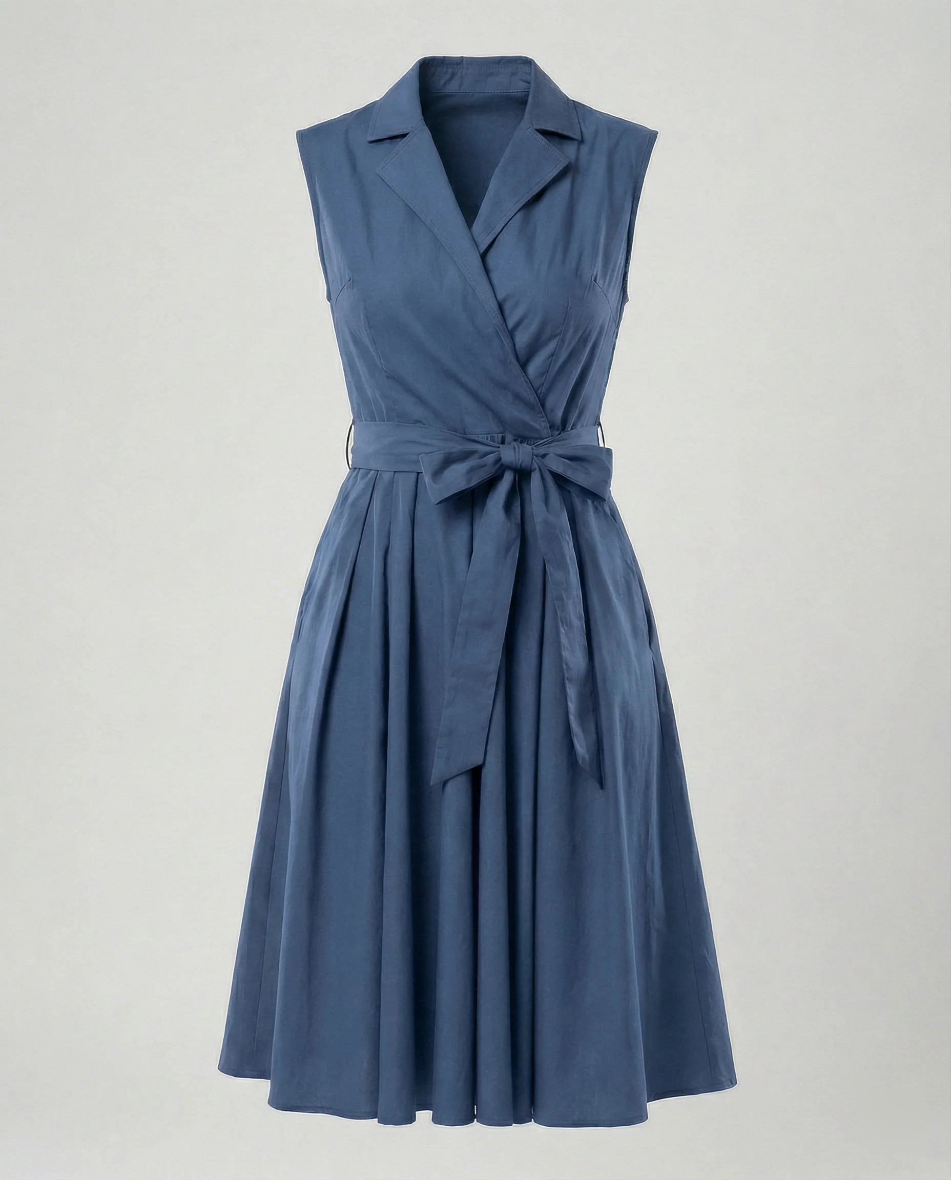 Damen Wickelkleid mit Kragen knielang - Image 7