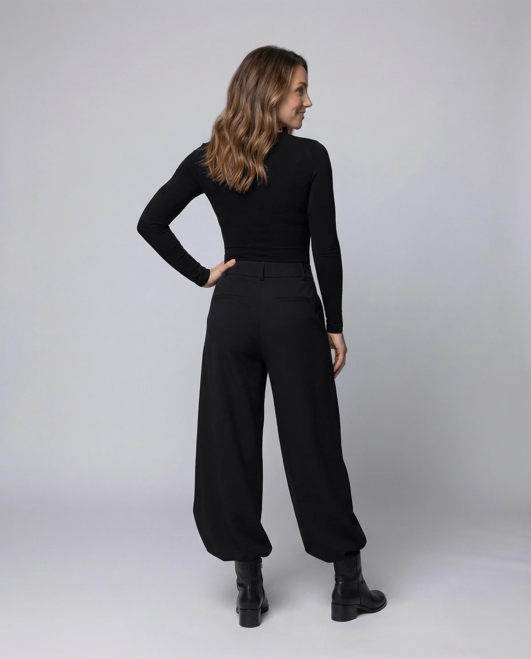 Damen Wickelhose Weit High Waist - Image 3