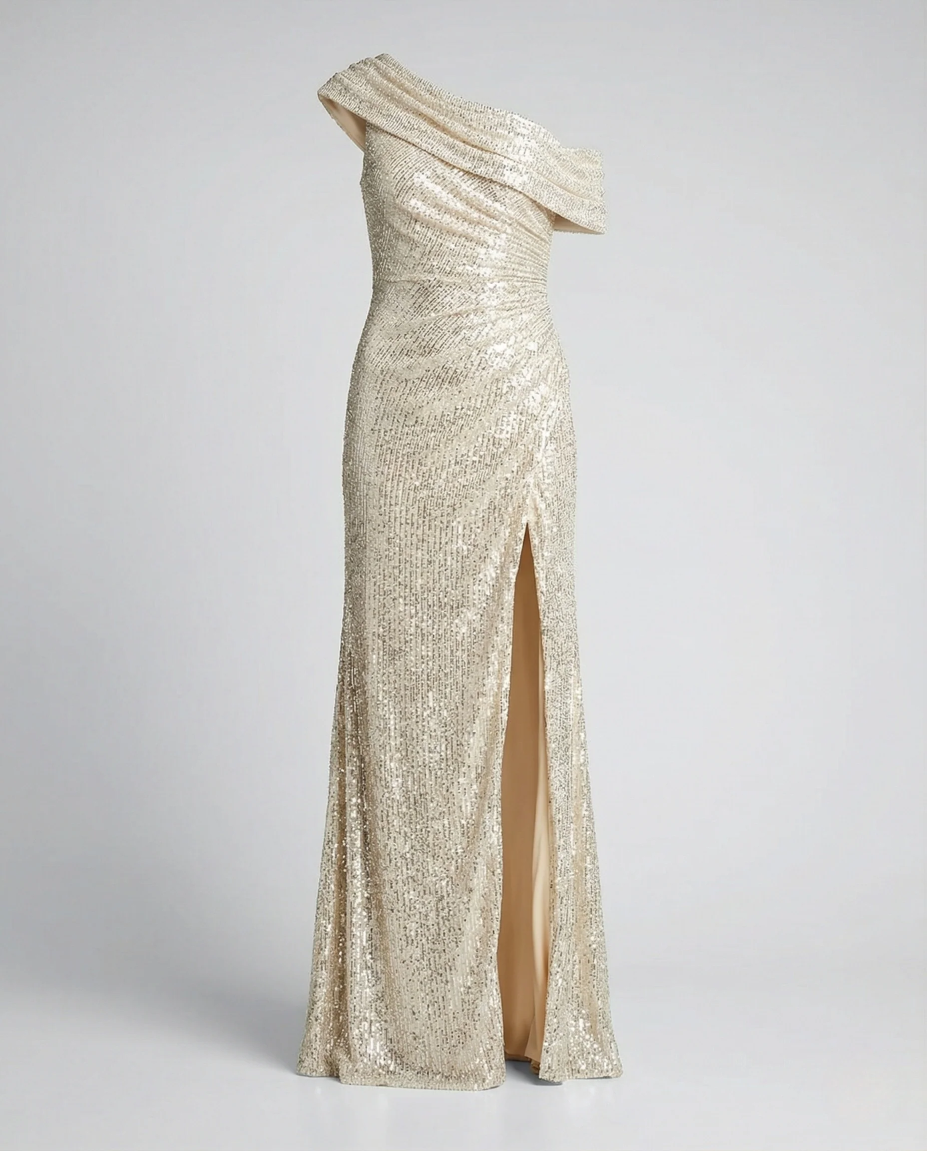 Asymmetrisches Abendkleid Mit Schlitz Damen - Image 5