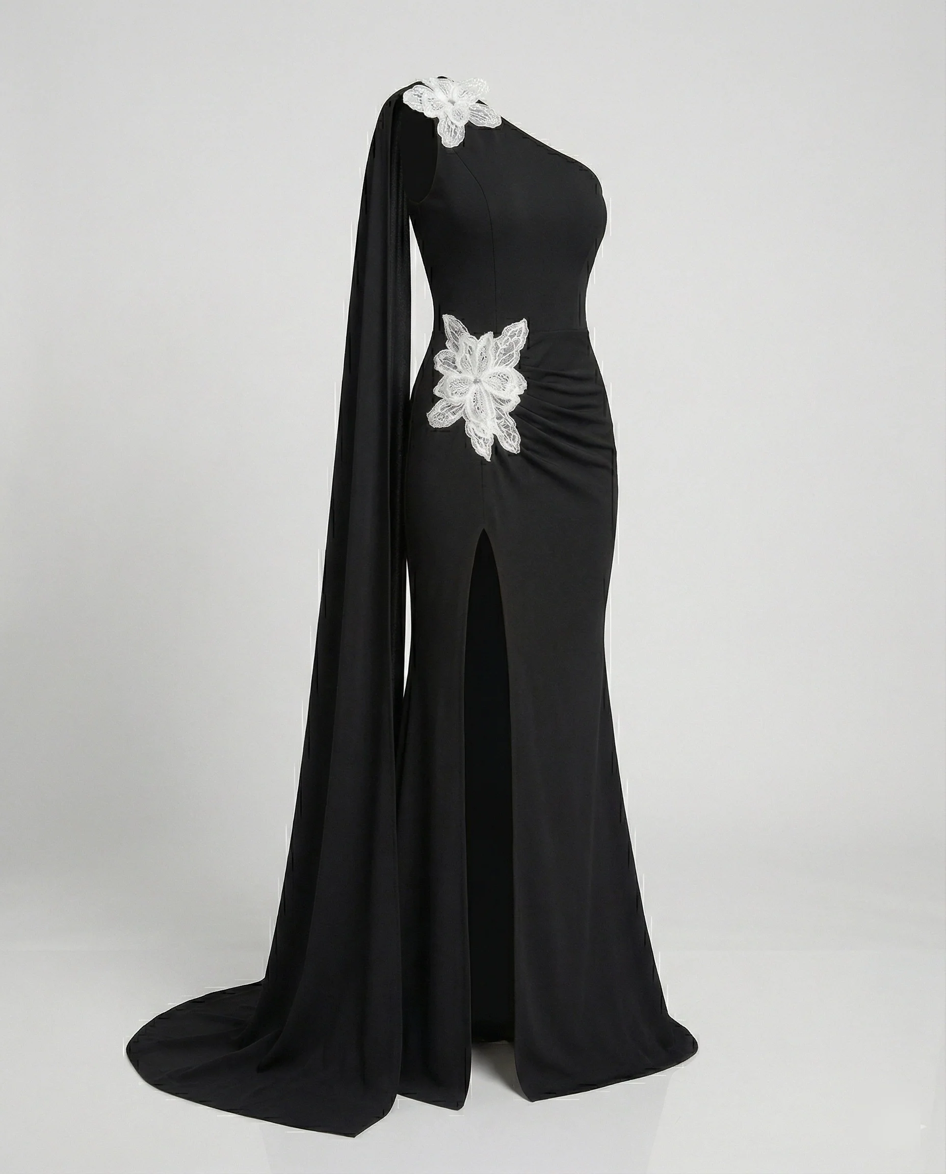 Damen Abendkleid lang asymmetrisch Schlitz - Image 4