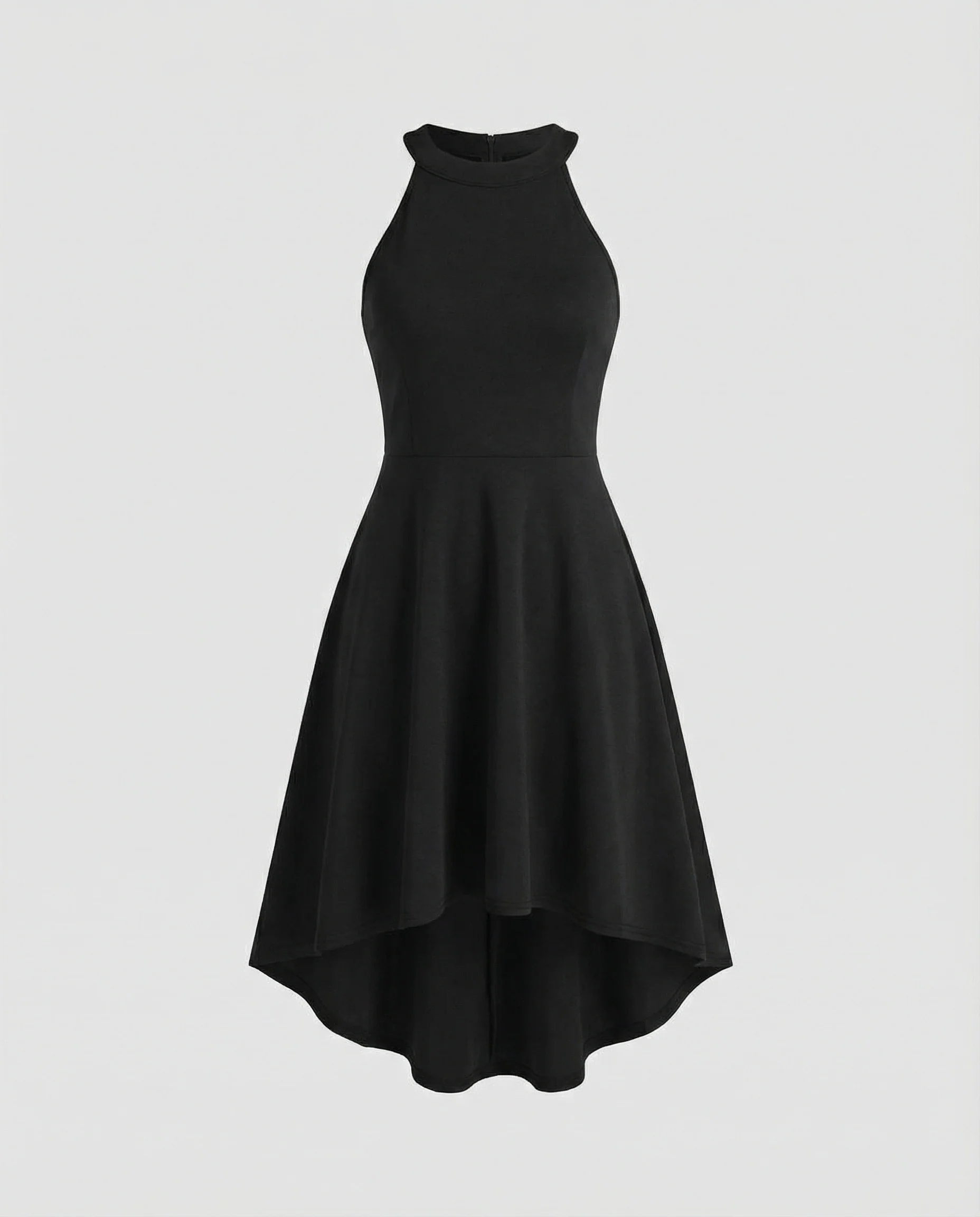 Abendkleid lang asymmetrisch mit Halter - Image 11