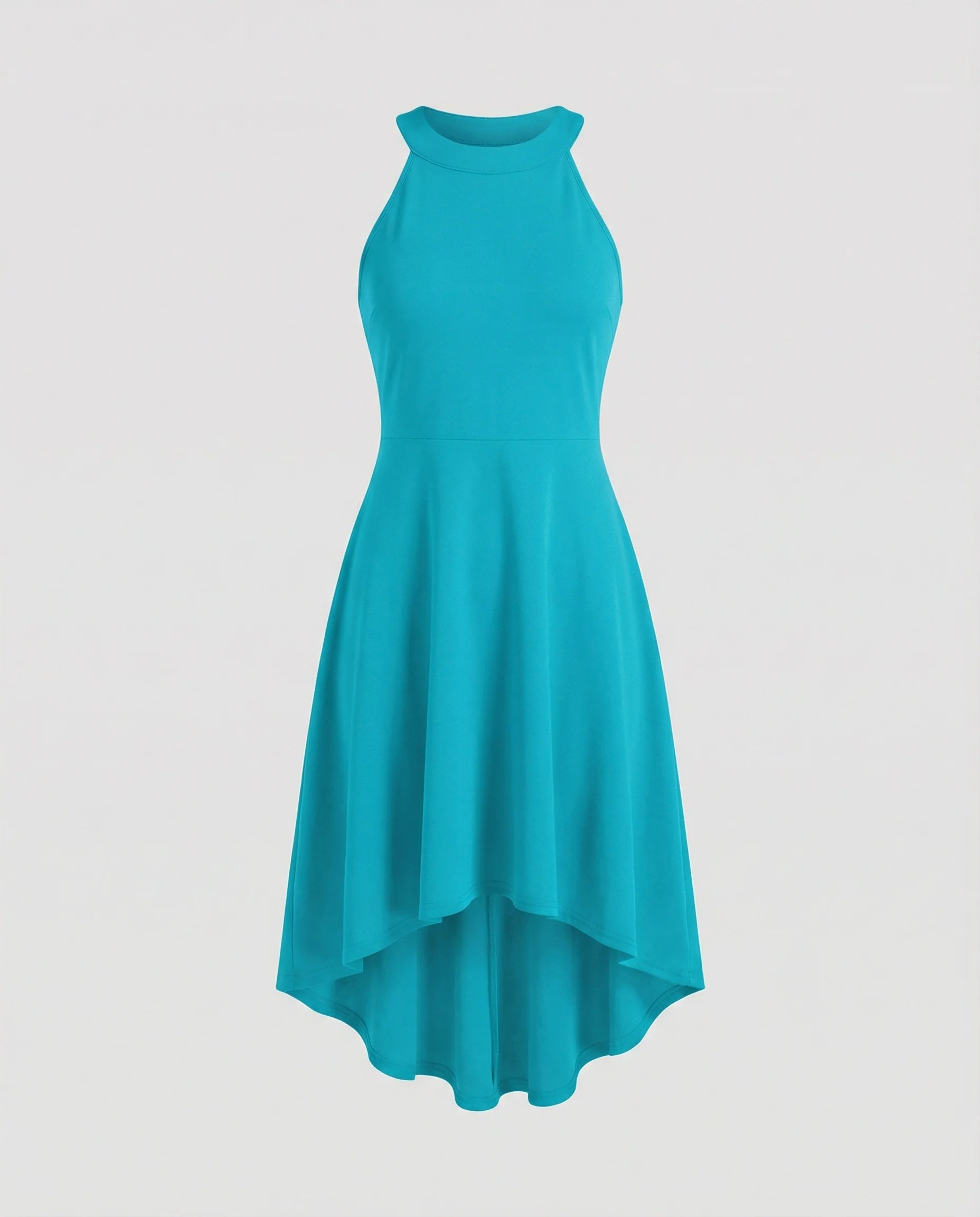Abendkleid lang asymmetrisch mit Halter - Image 8