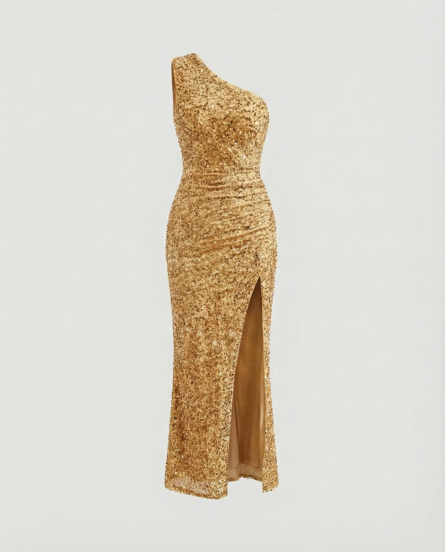 Ein Schulter Maxikleid Pailletten Damen - Image 10