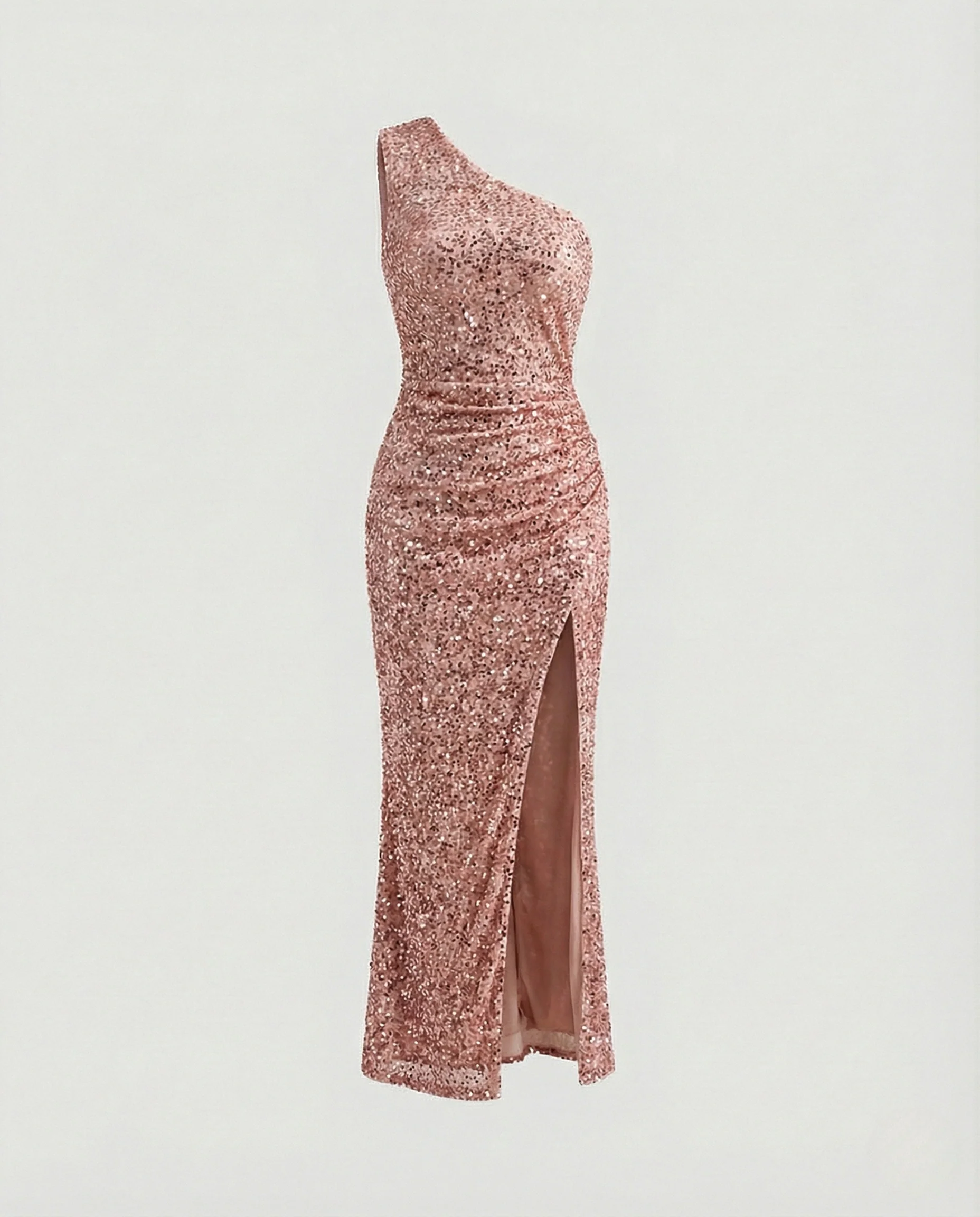 Ein Schulter Maxikleid Pailletten Damen - Image 12