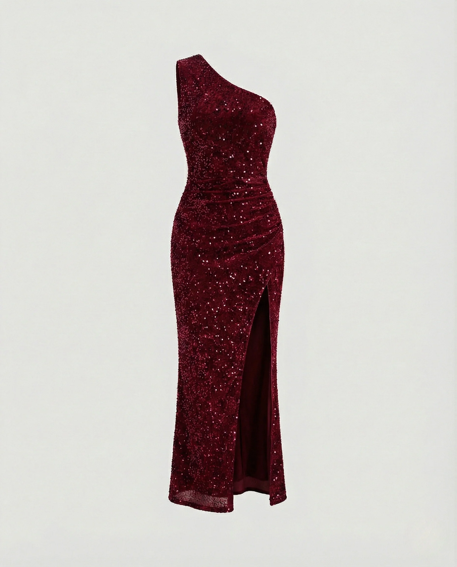 Ein Schulter Maxikleid Pailletten Damen - Image 13