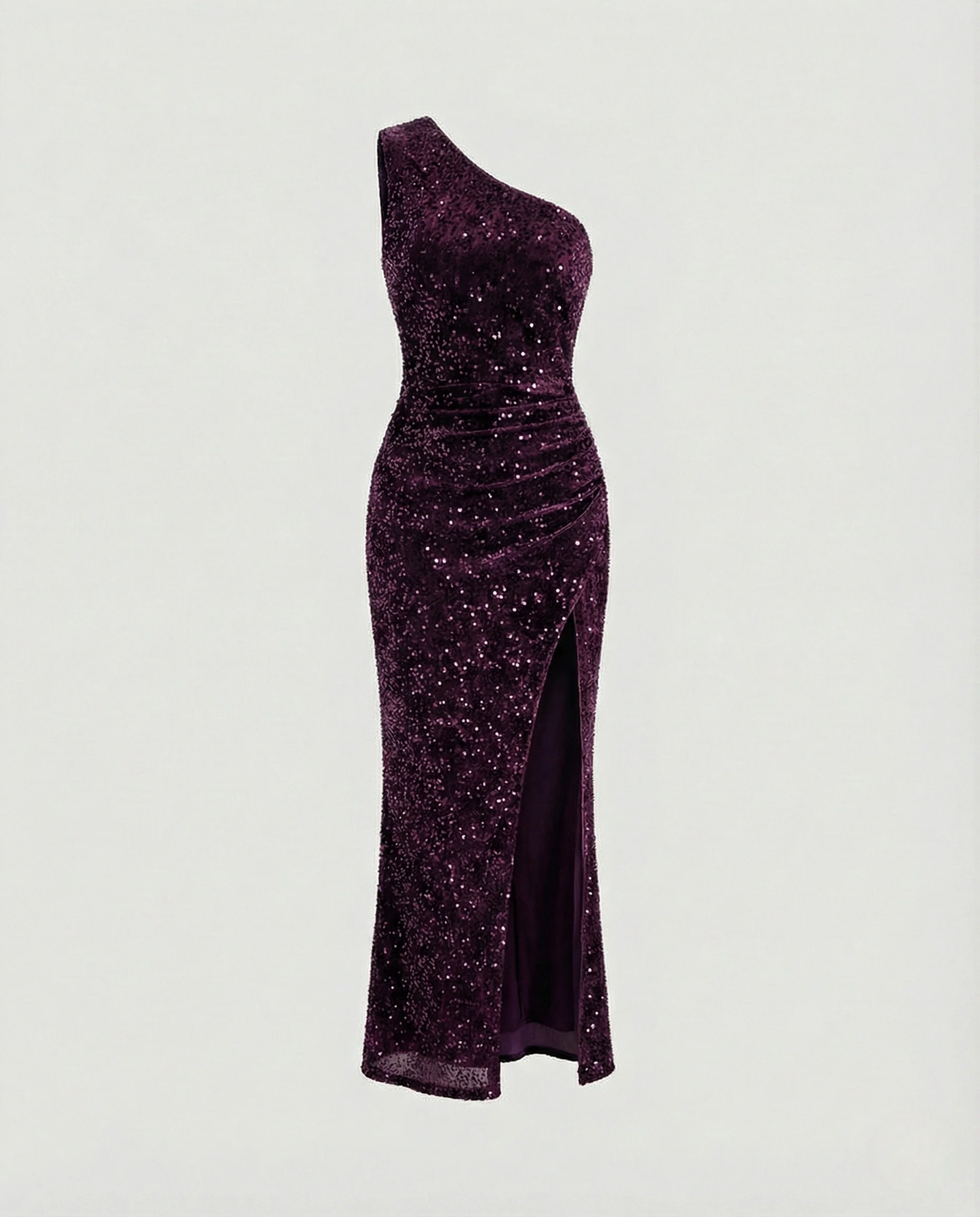 Ein Schulter Maxikleid Pailletten Damen - Image 14