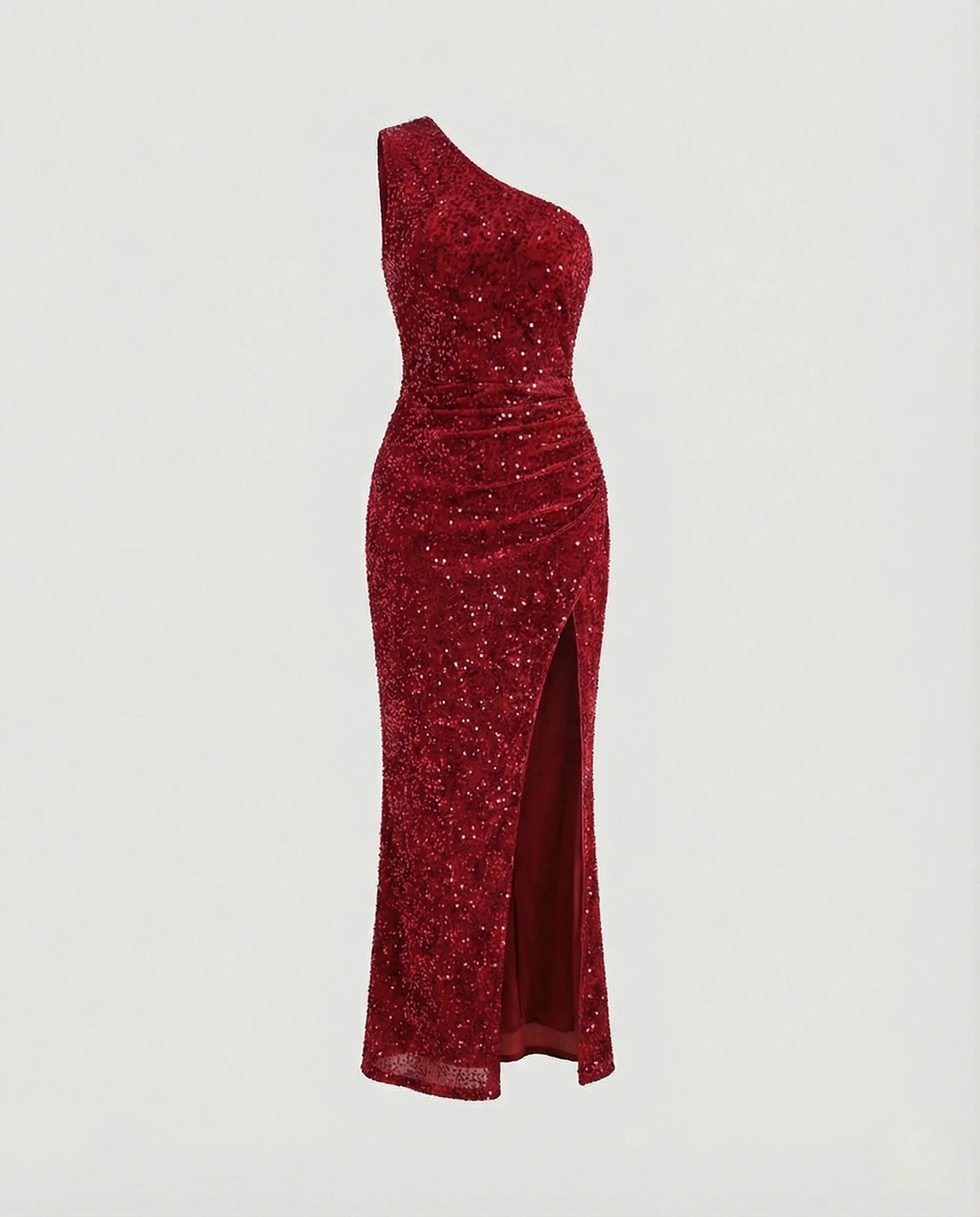 Ein Schulter Maxikleid Pailletten Damen - Image 4