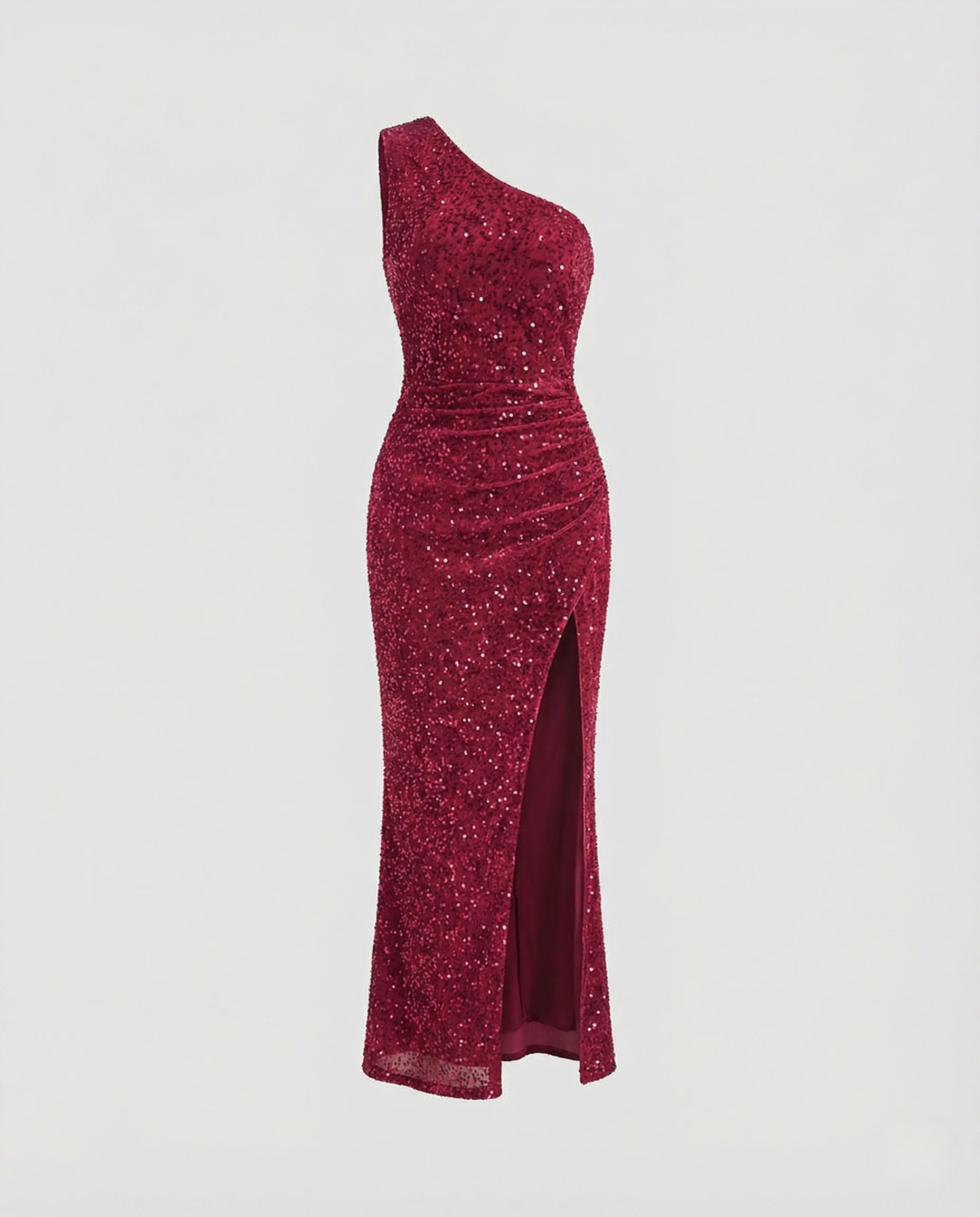 Ein Schulter Maxikleid Pailletten Damen - Image 5
