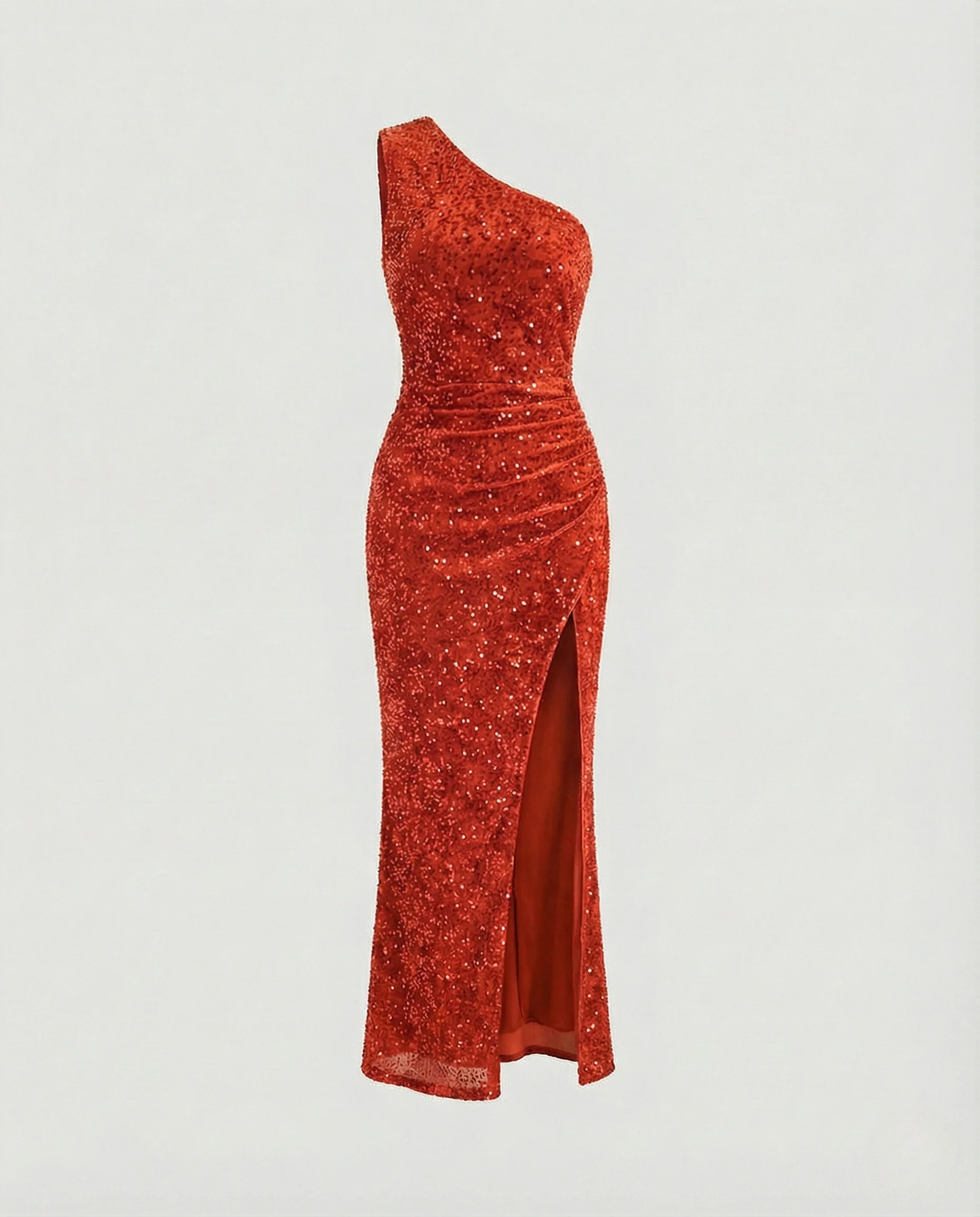Ein Schulter Maxikleid Pailletten Damen - Image 7