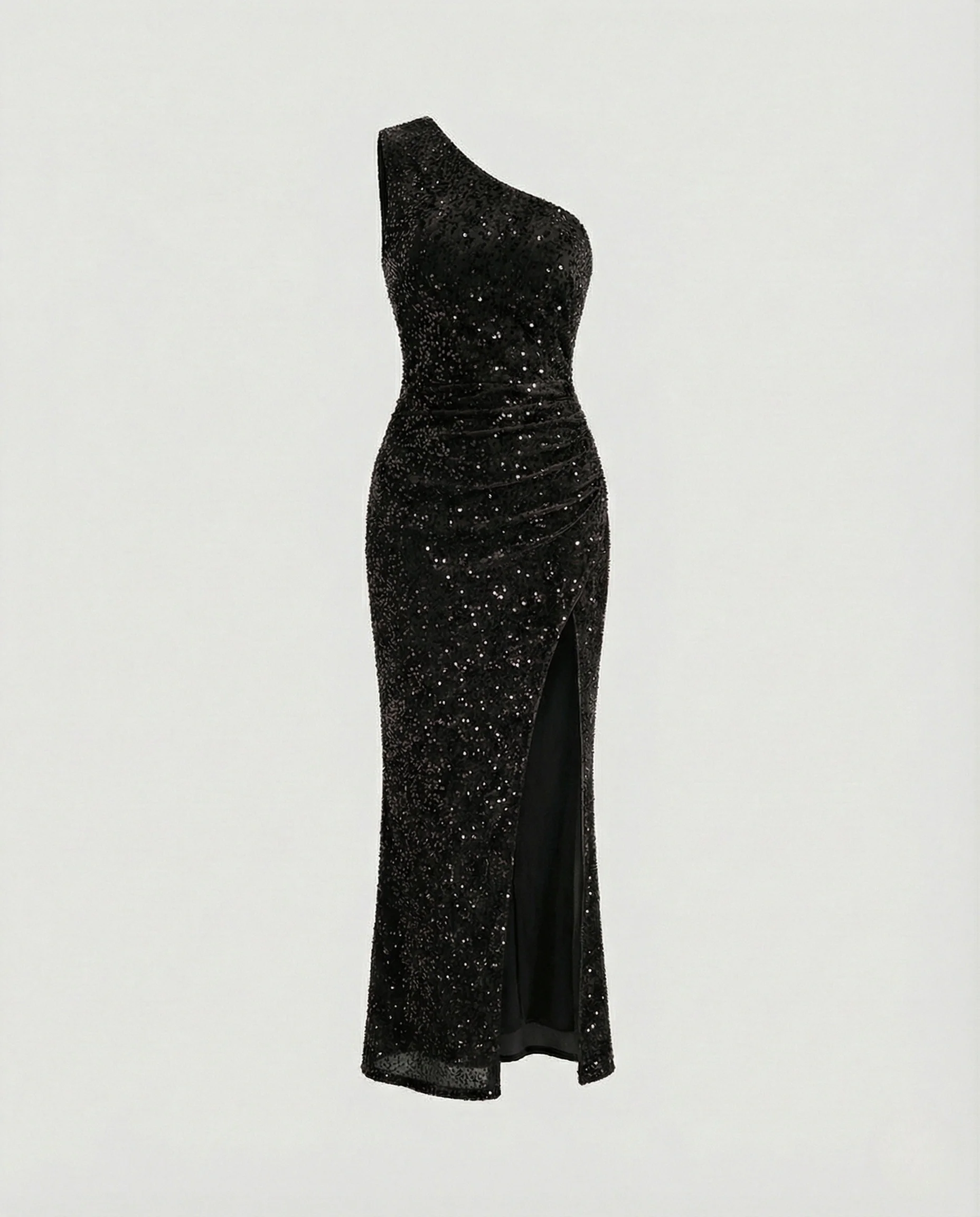 Ein Schulter Maxikleid Pailletten Damen - Image 8
