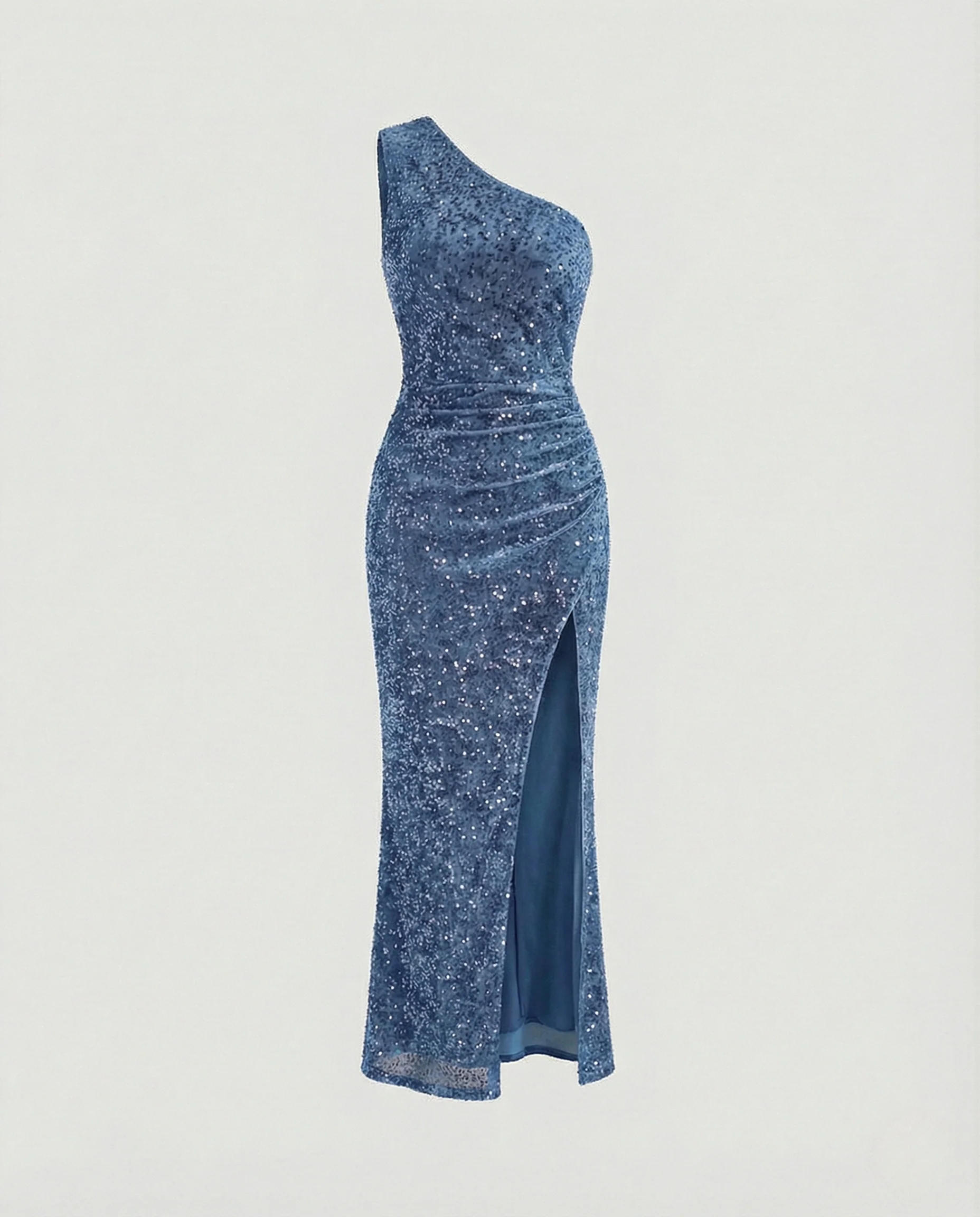 Ein Schulter Maxikleid Pailletten Damen - Image 9