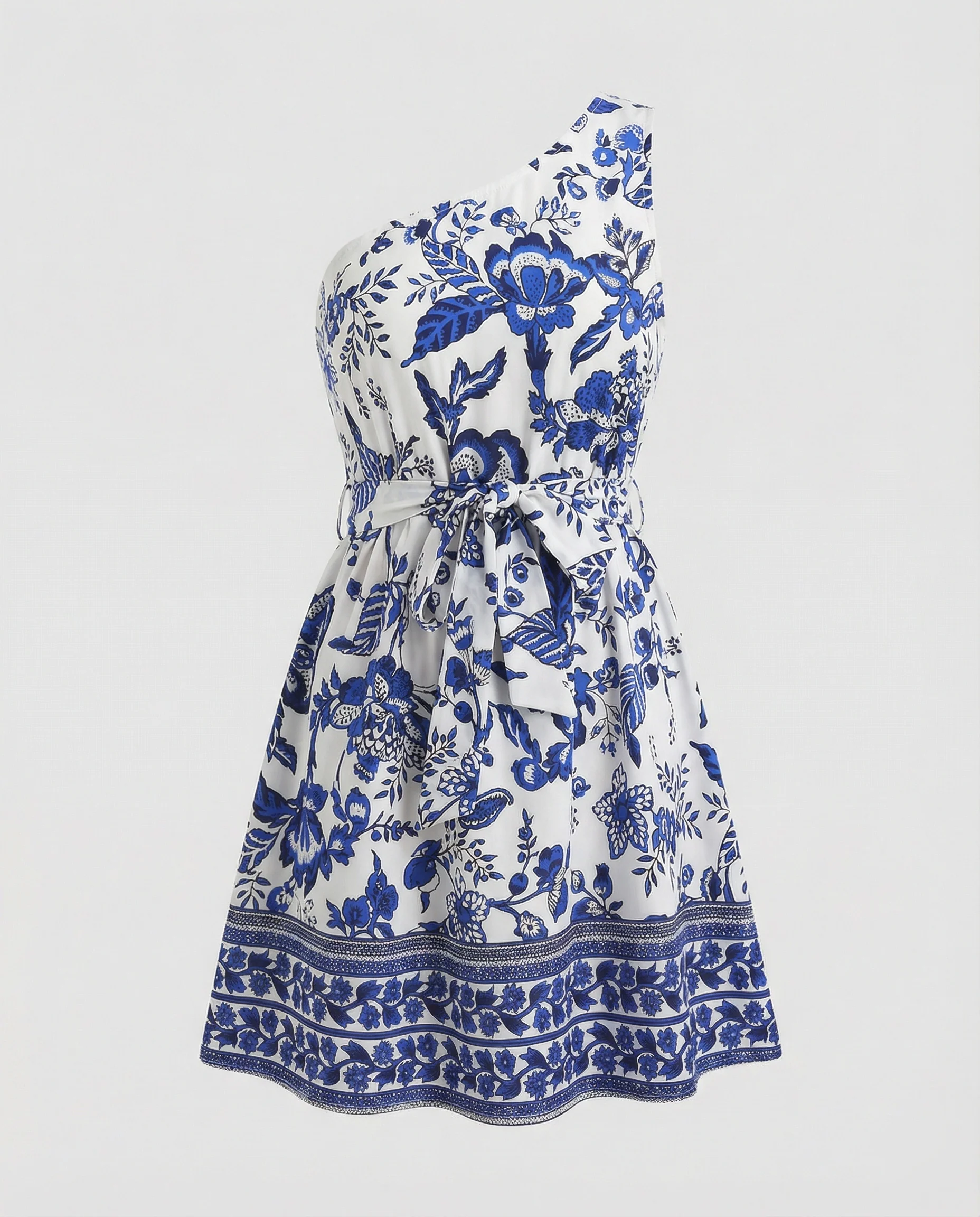 Damen Sommerkleid asymmetrisch mit Gürtel - Image 5