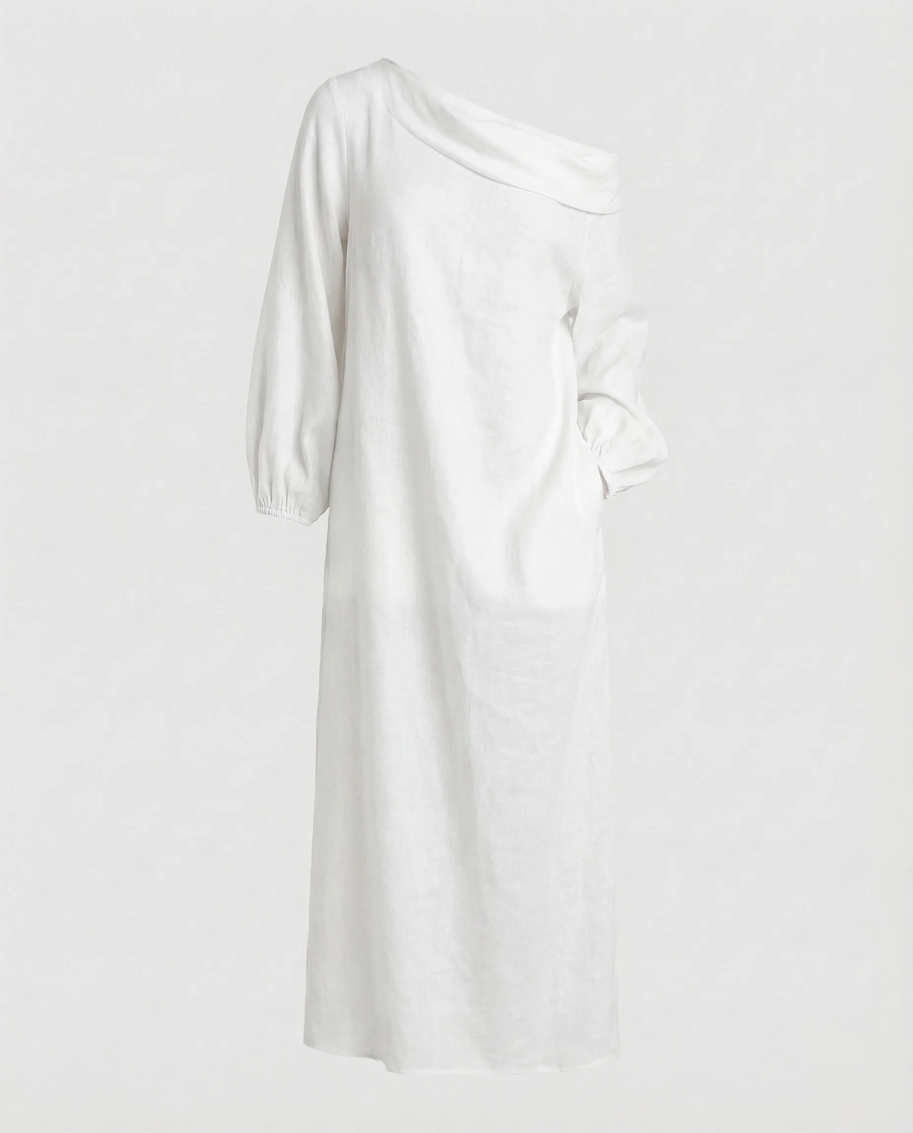Damen Asymmetrisches Maxikleid mit One-Shoulder-Detail und Ballonärmeln - Image 6