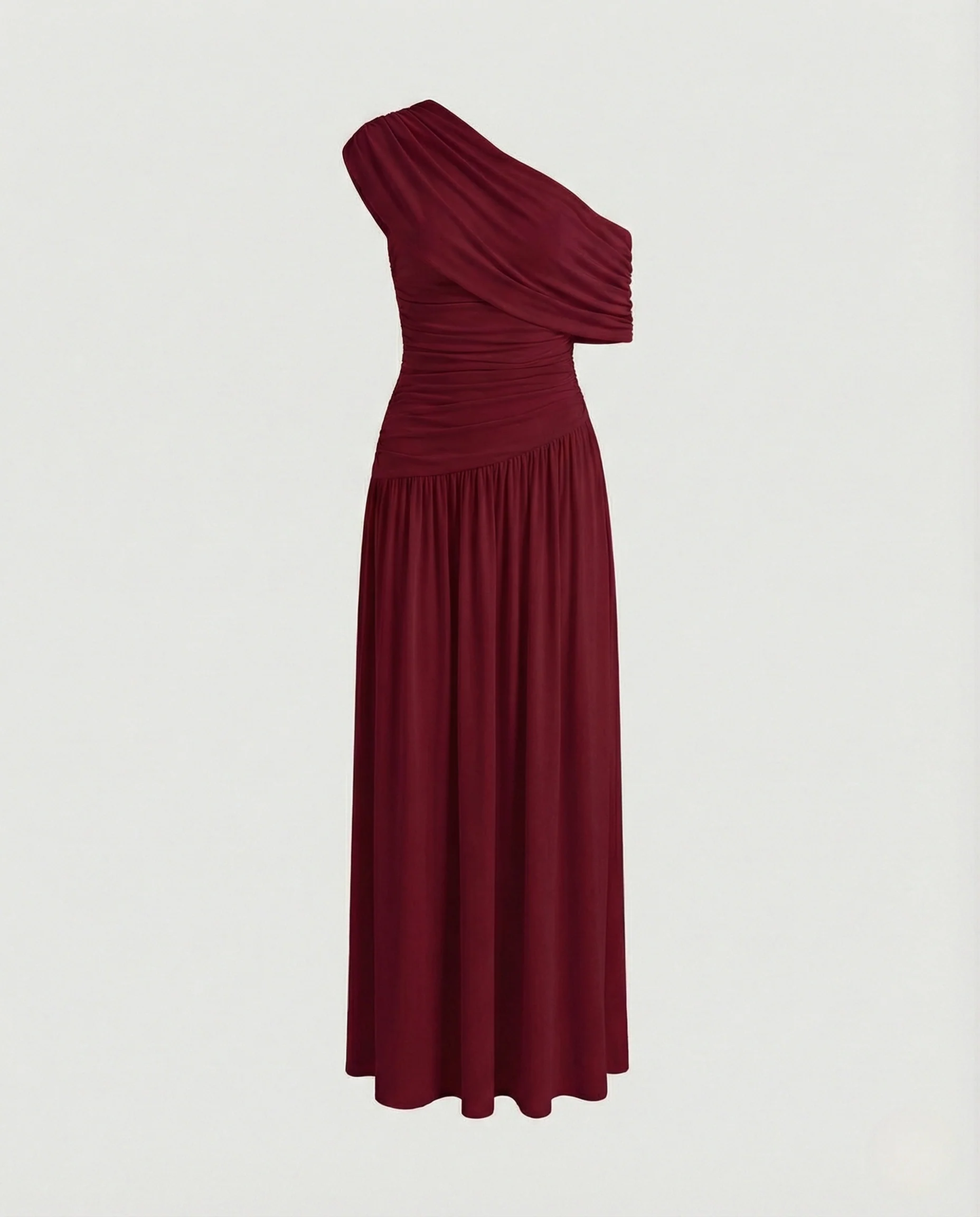 Schulterfreies Maxikleid Asymmetrisch Damen - Image 9