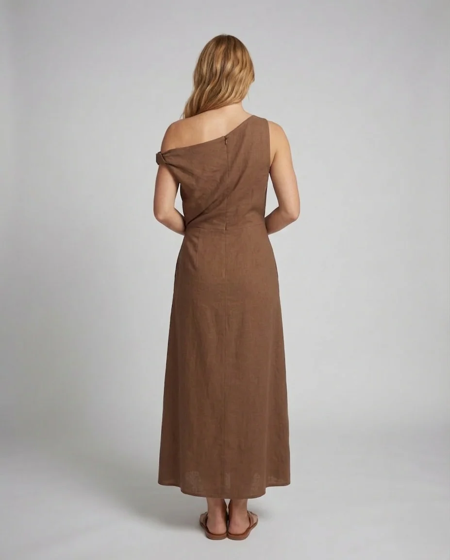Damen Schulterfreies Maxikleid mit Drapierung - Image 4