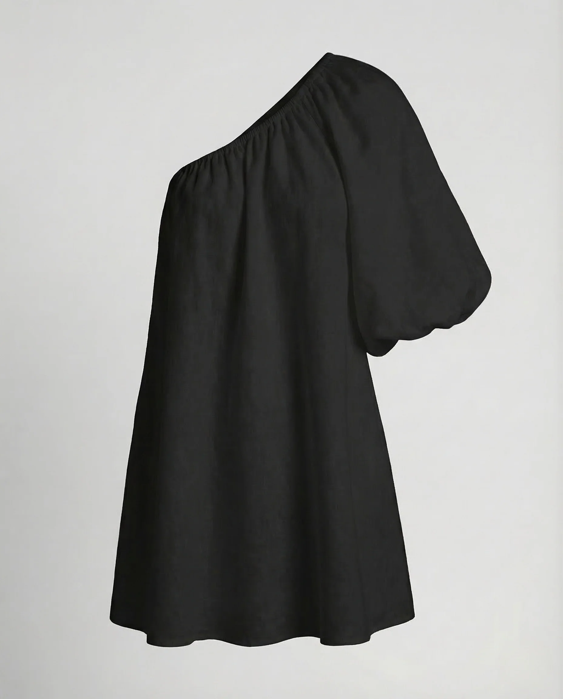 Damen Minikleid Asymmetrisch Schulterfrei Ballonärmel - Image 6