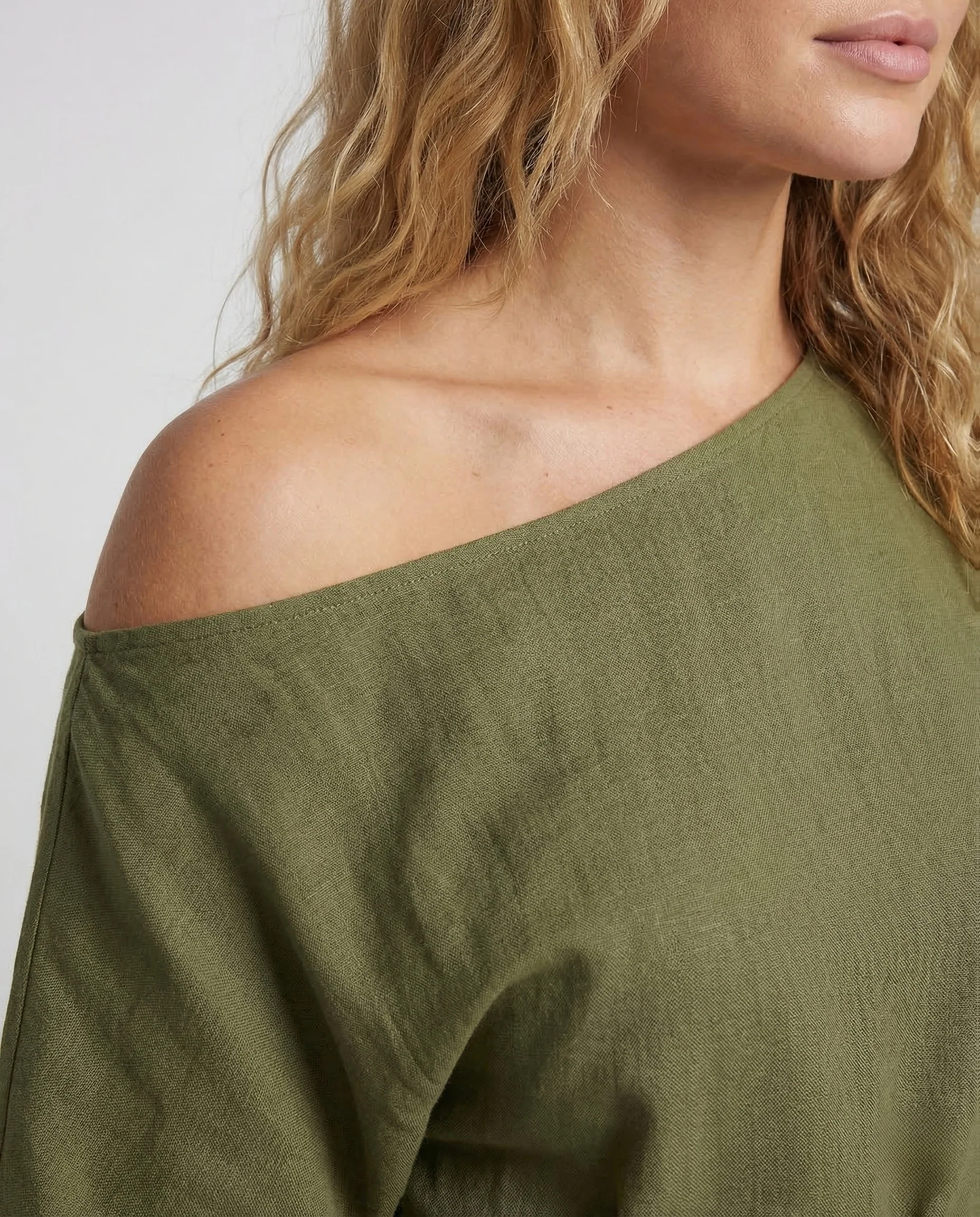 Damen Asymmetrisches Kleid Gürtel Taschen - Image 3