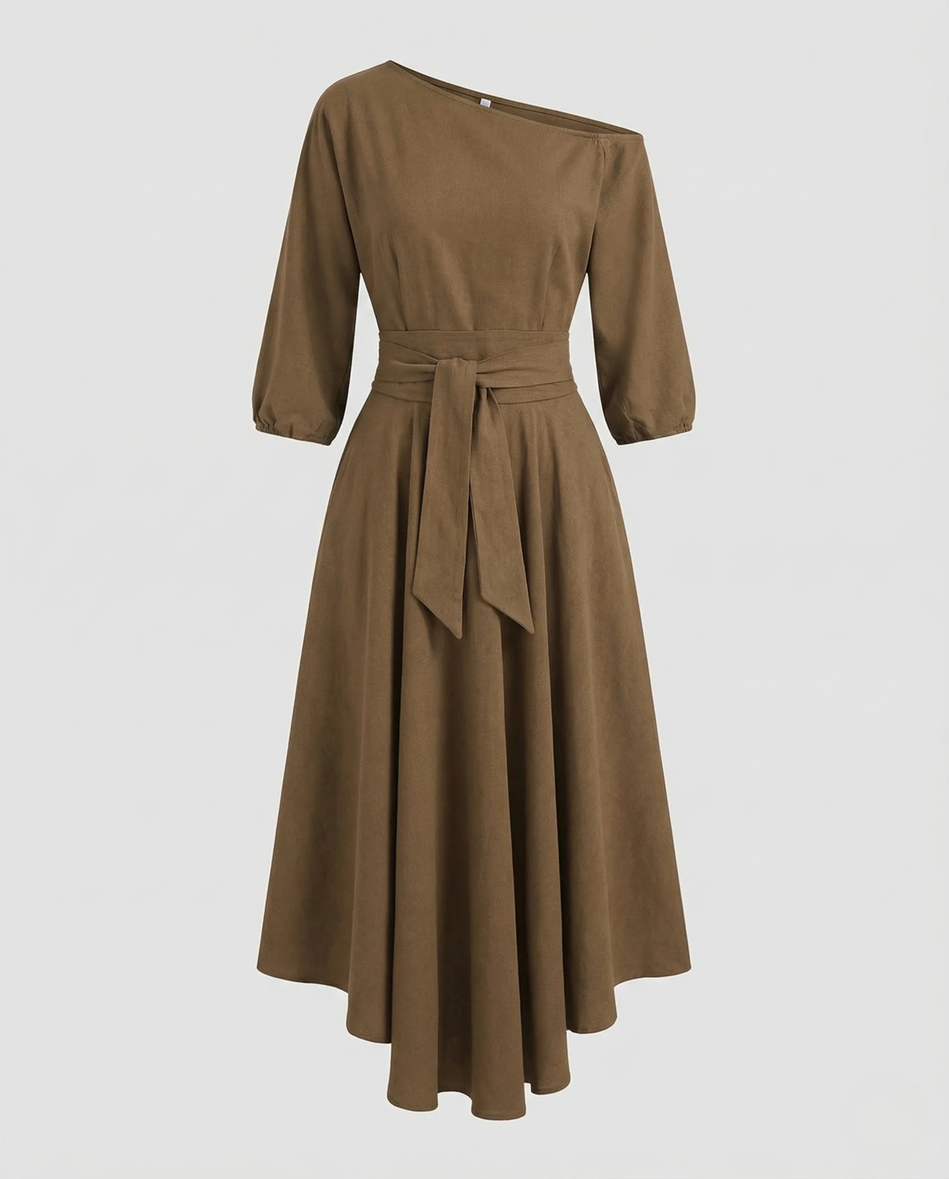 Damen Wickel Midikleid Godetrock - Image 5