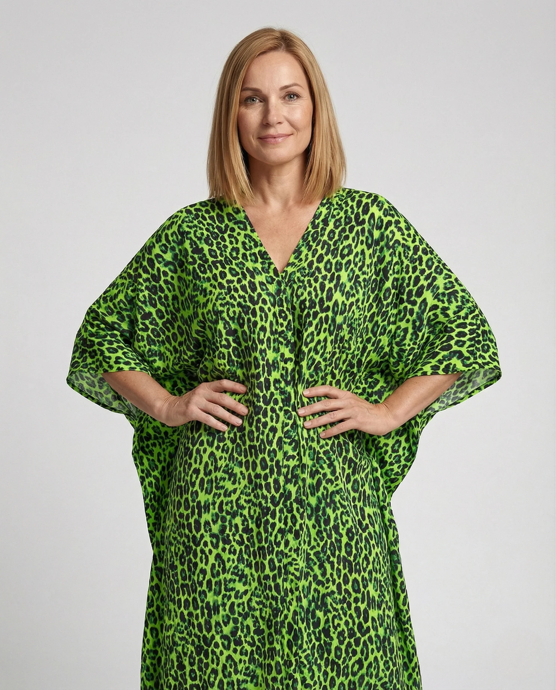 Damen Kaftan Kleid Maxi mit Schlitz - Image 2