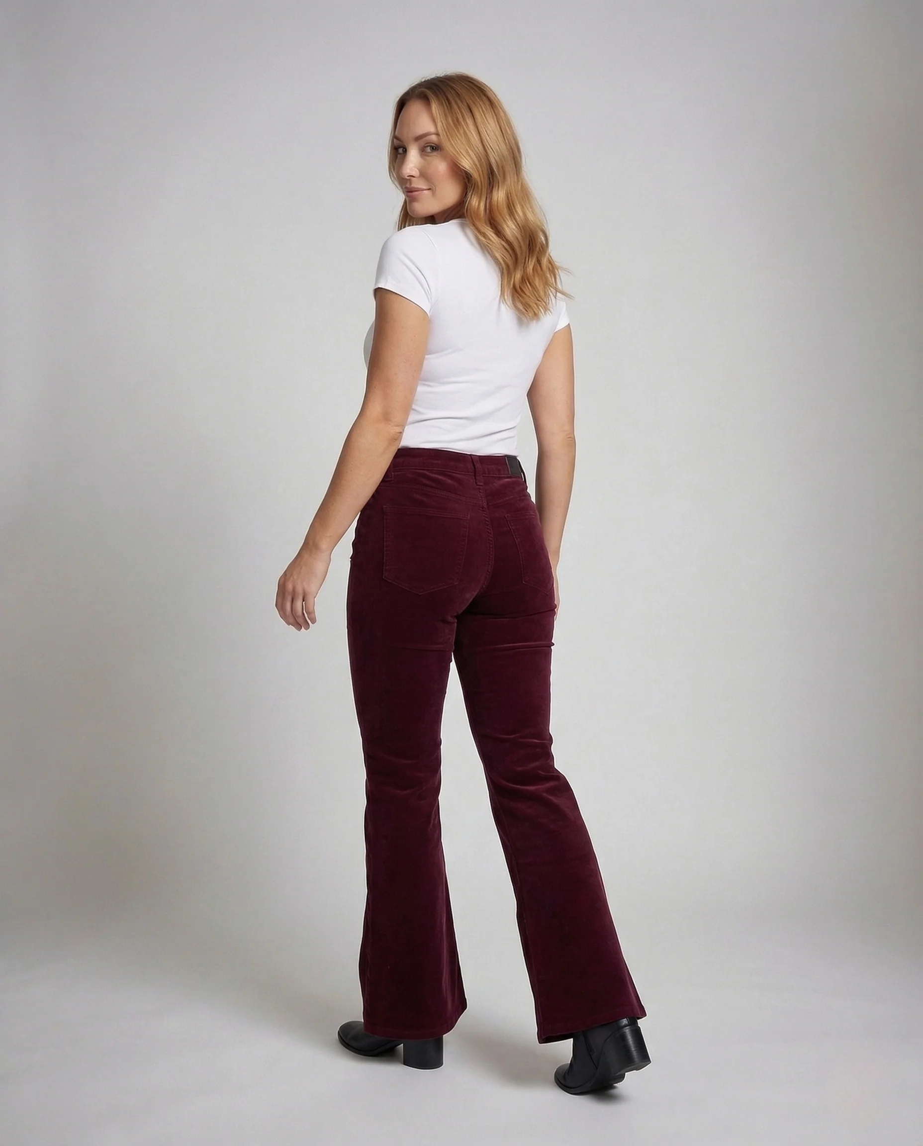 Damen Cordhose Schlag High Waist Stretch - Image 4