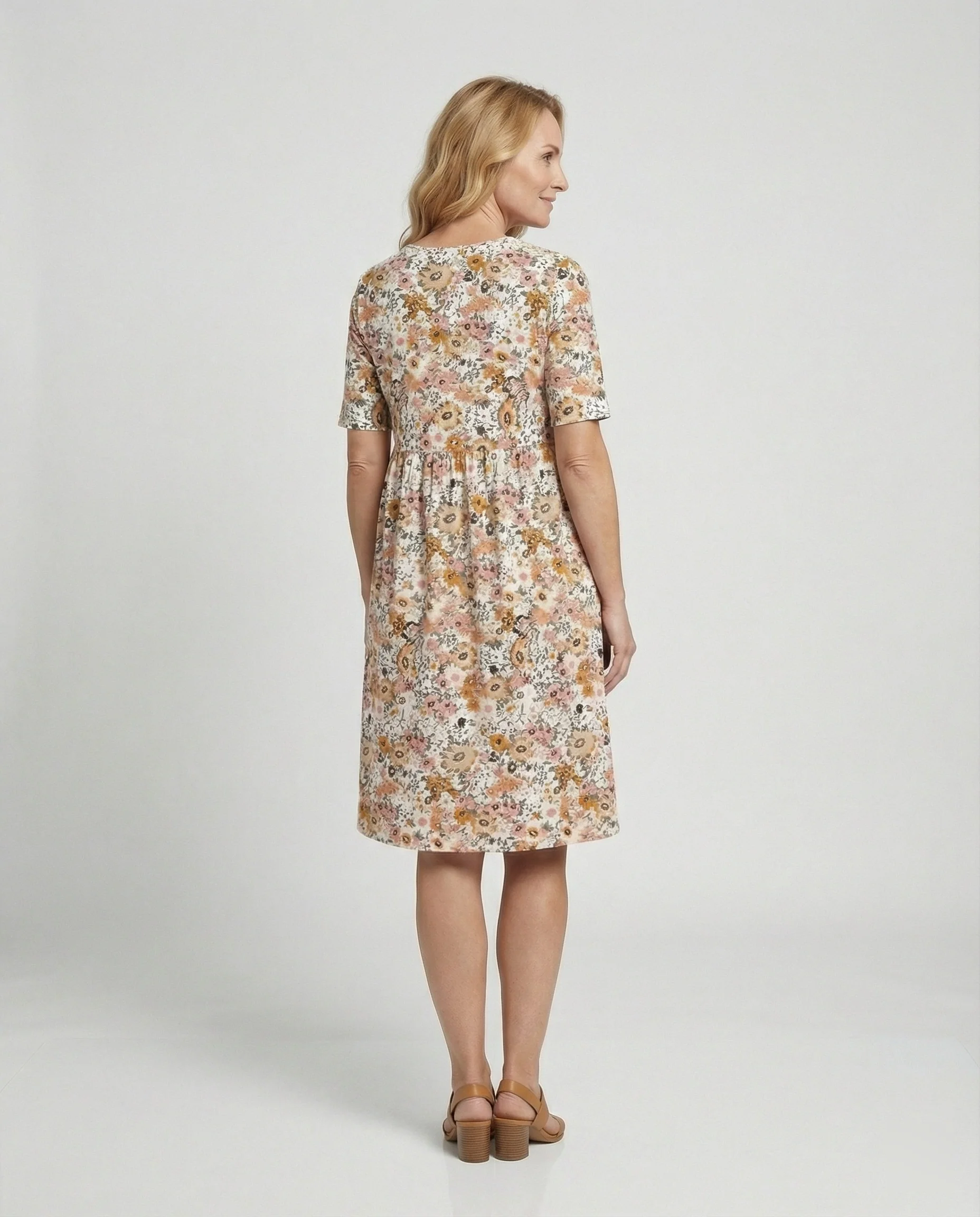 Damen Midikleid ausgestellt mit Taschen - Image 3