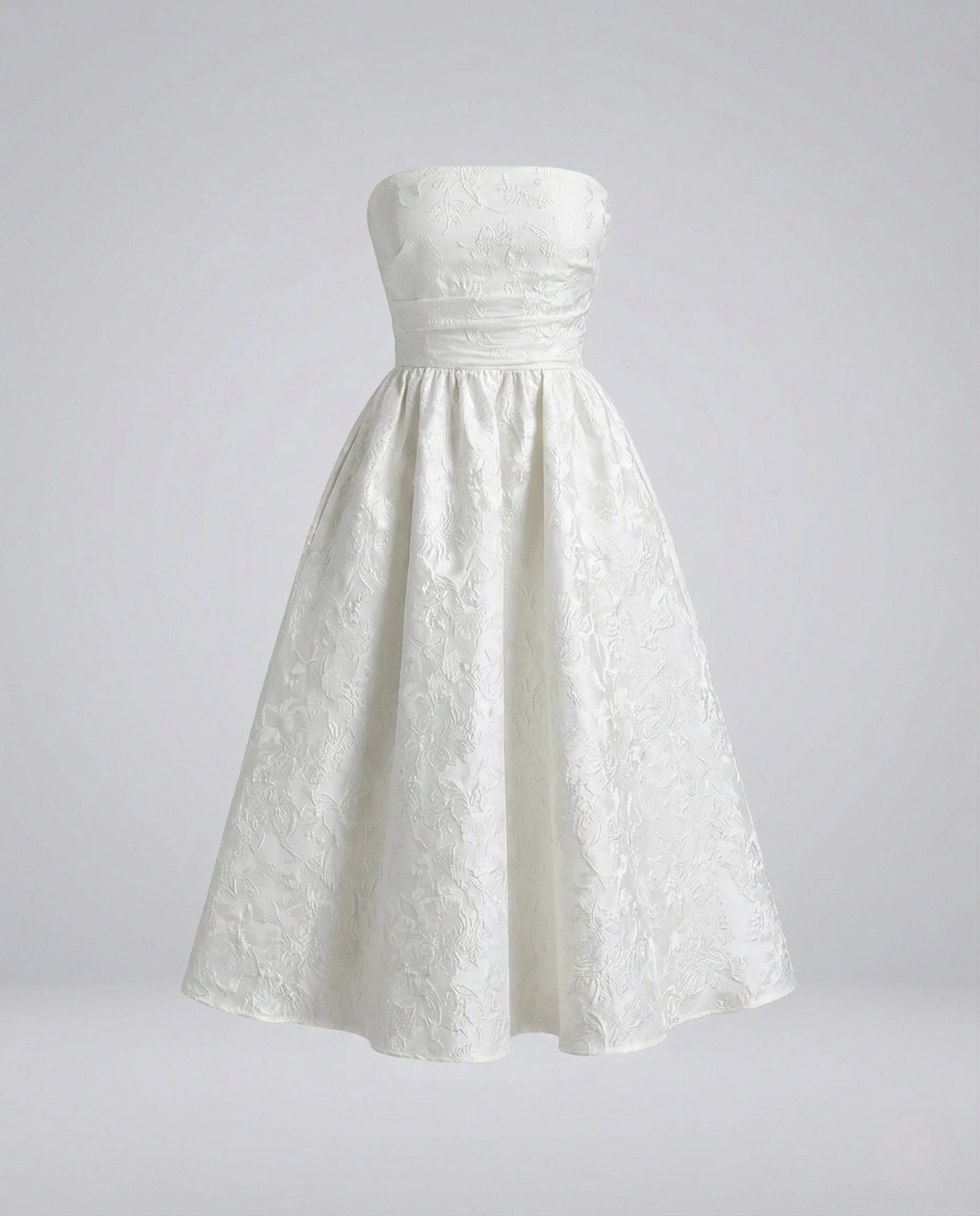 Damen Bandeau-Midikleid aus Jacquard mit Korsage - Image 6