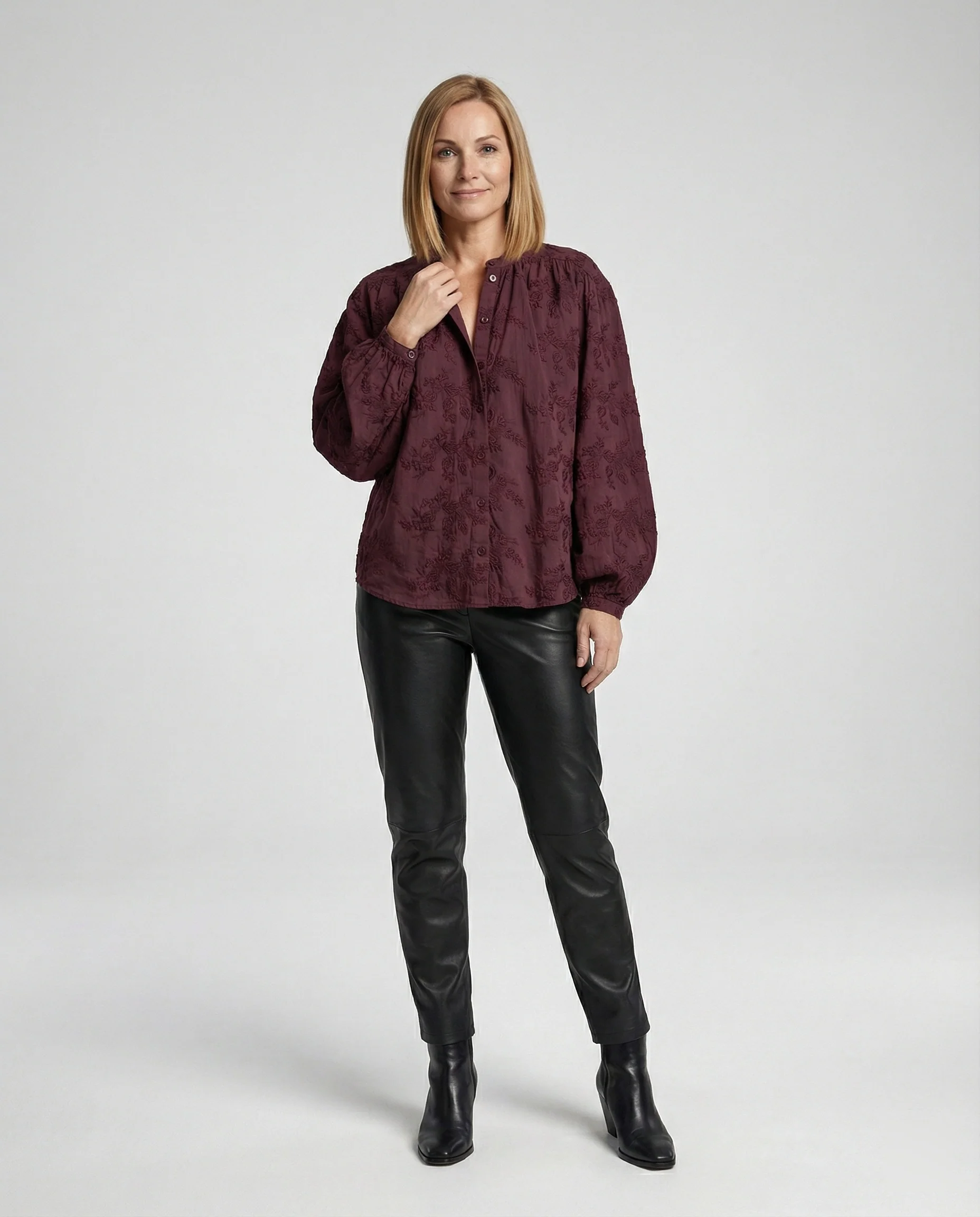 Bluse Damen Baumwolle Bestickt - Image 2