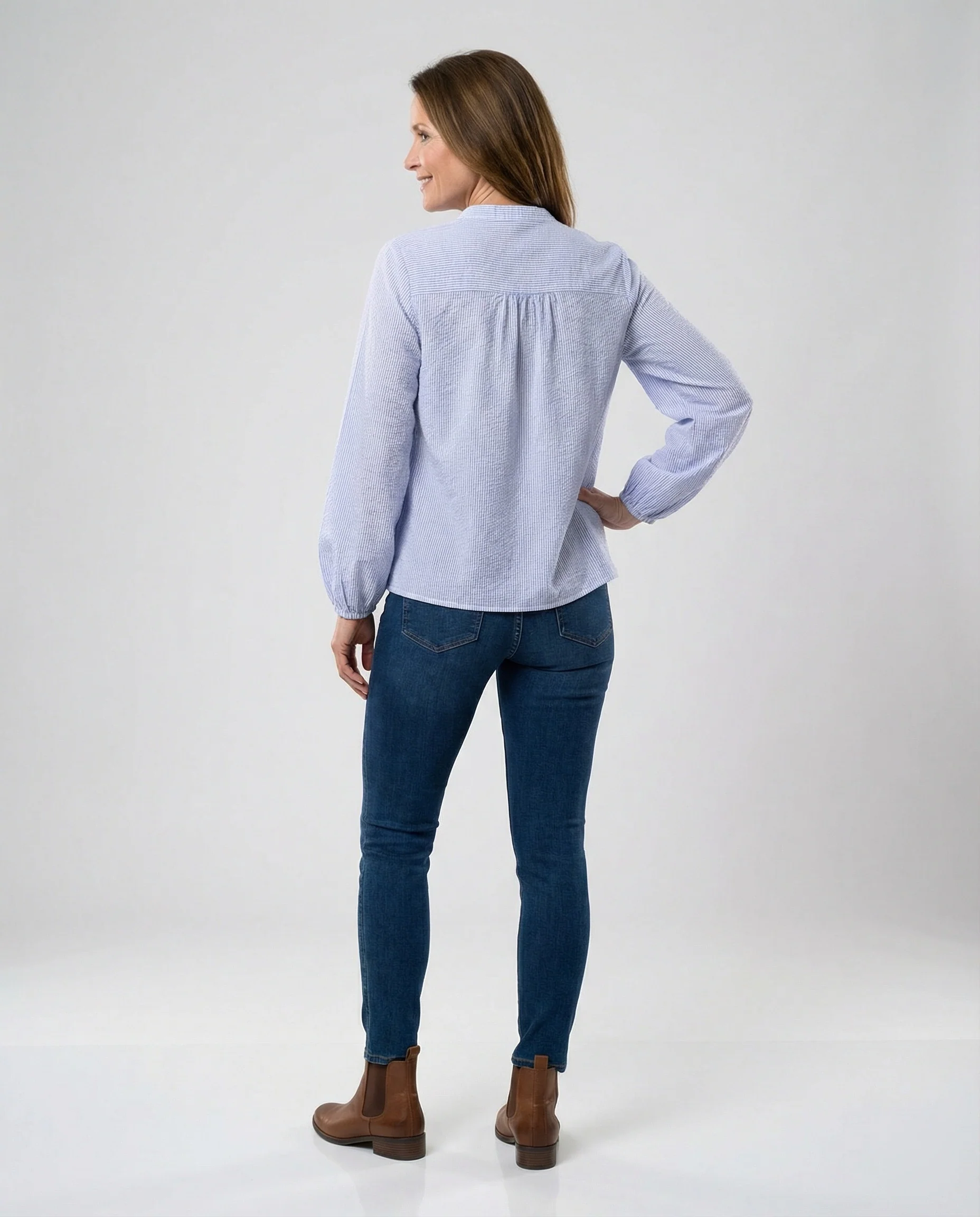 Bestickte Bluse Damen mit Ballonärmeln - Image 2
