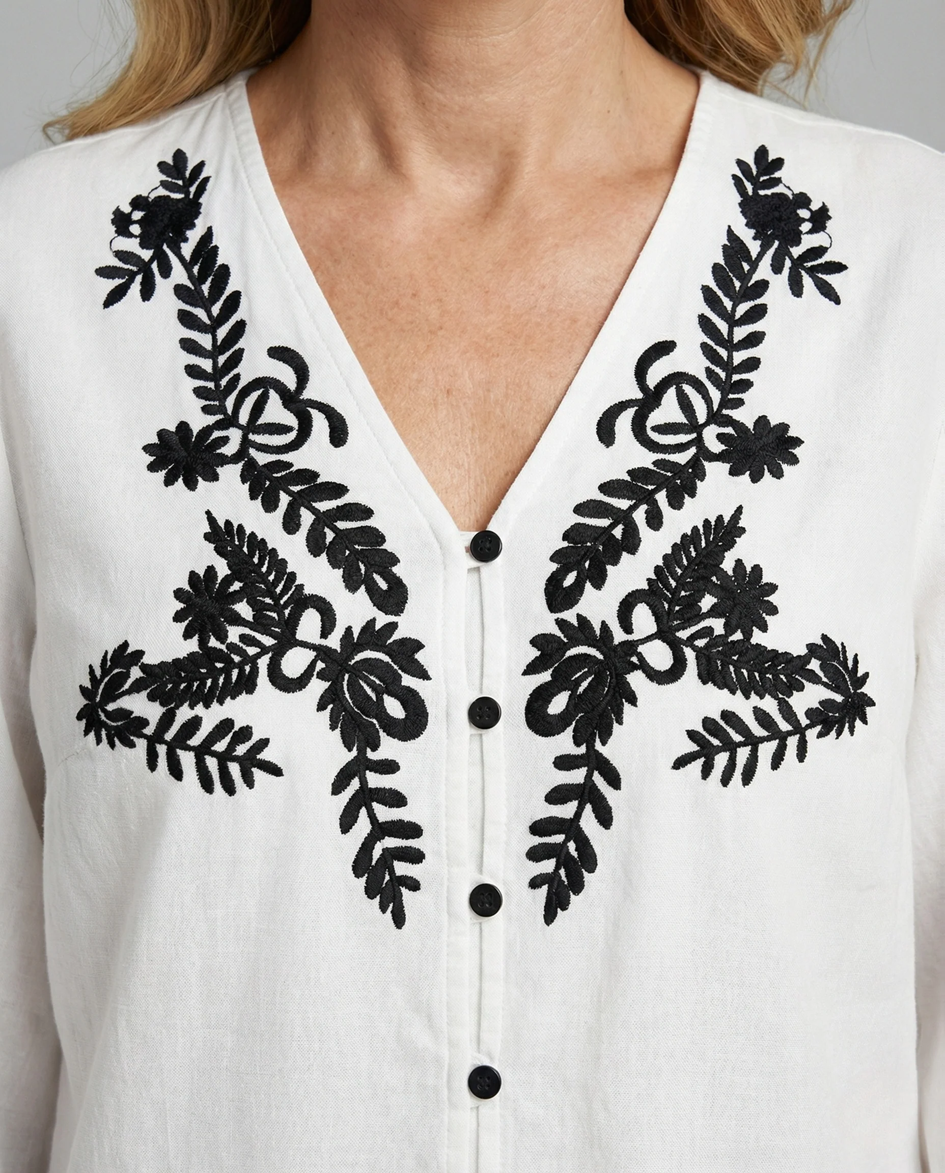 Damen Blusentop Oversize bestickt - Image 3