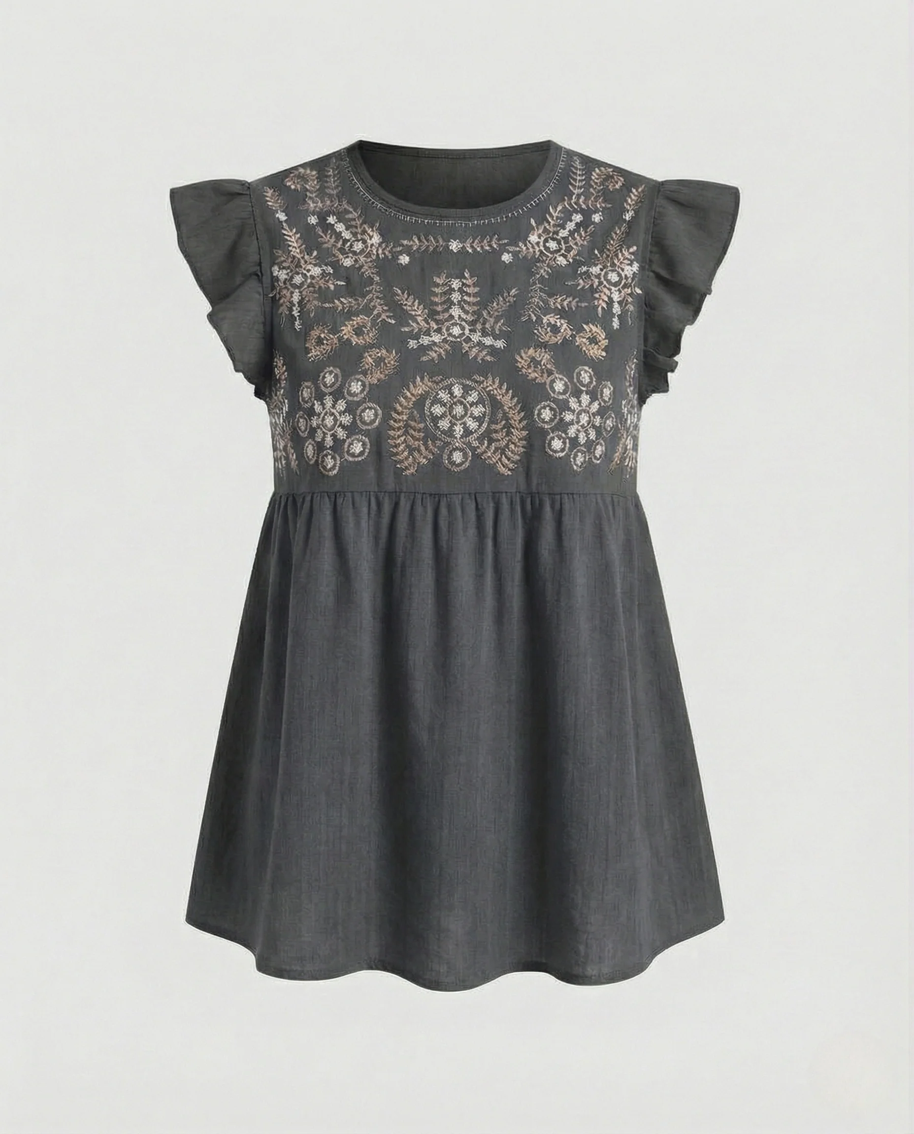 Bestickte Tunika Bluse Damen Volantärmel - Image 6