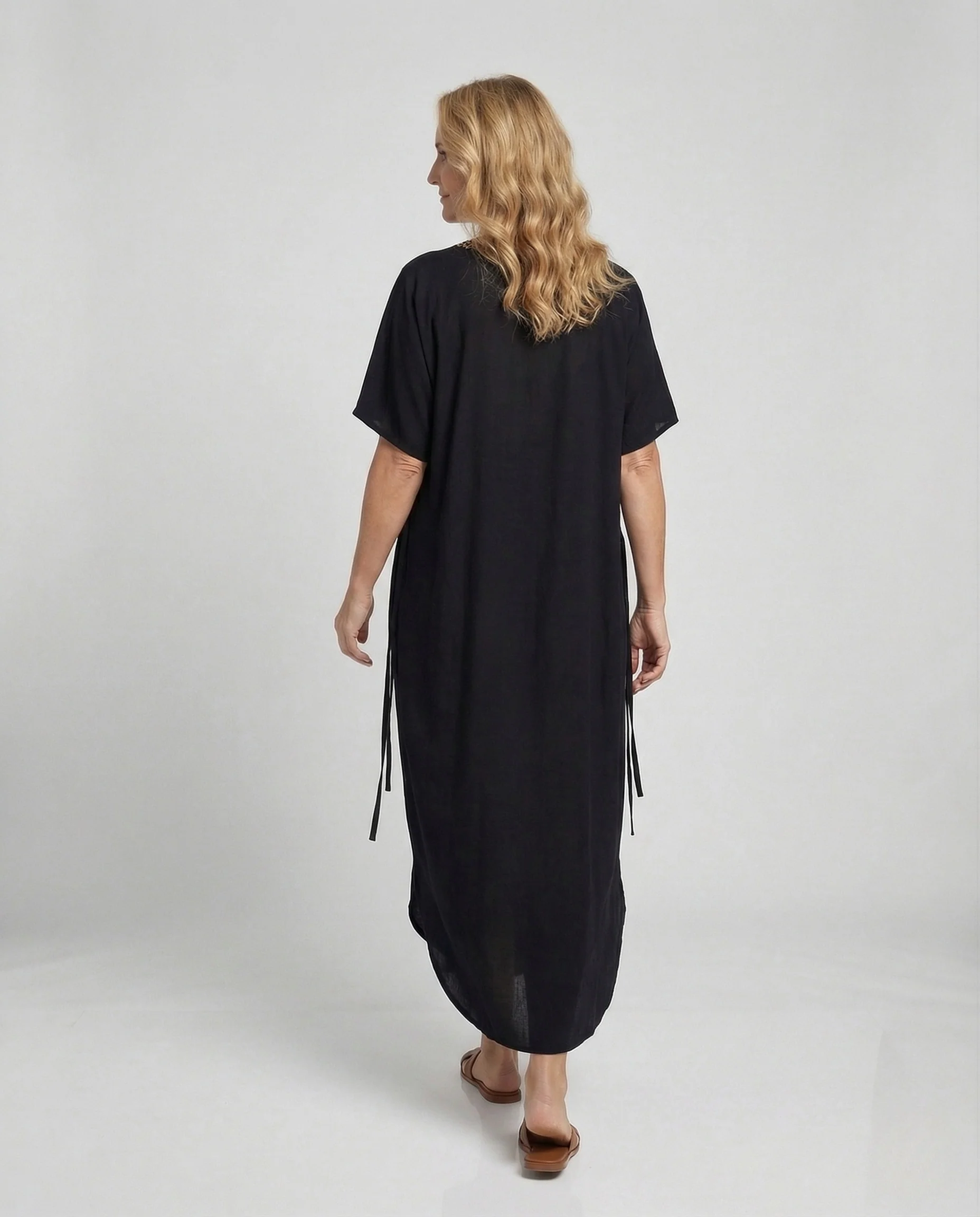 Damen Maxikleid Kaftan bestickt - Image 3