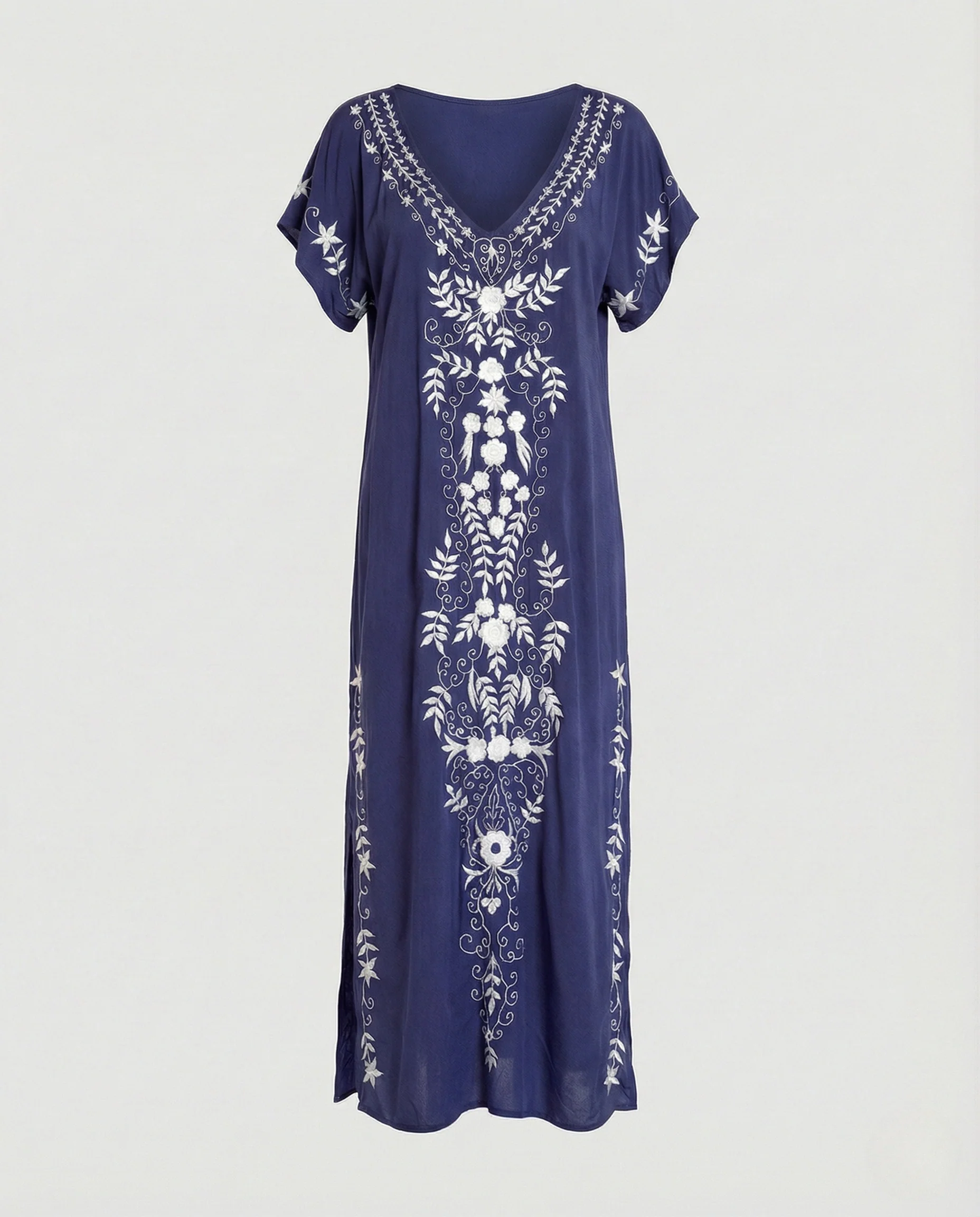 Damen Maxikleid Kaftan V-Ausschnitt - Image 7