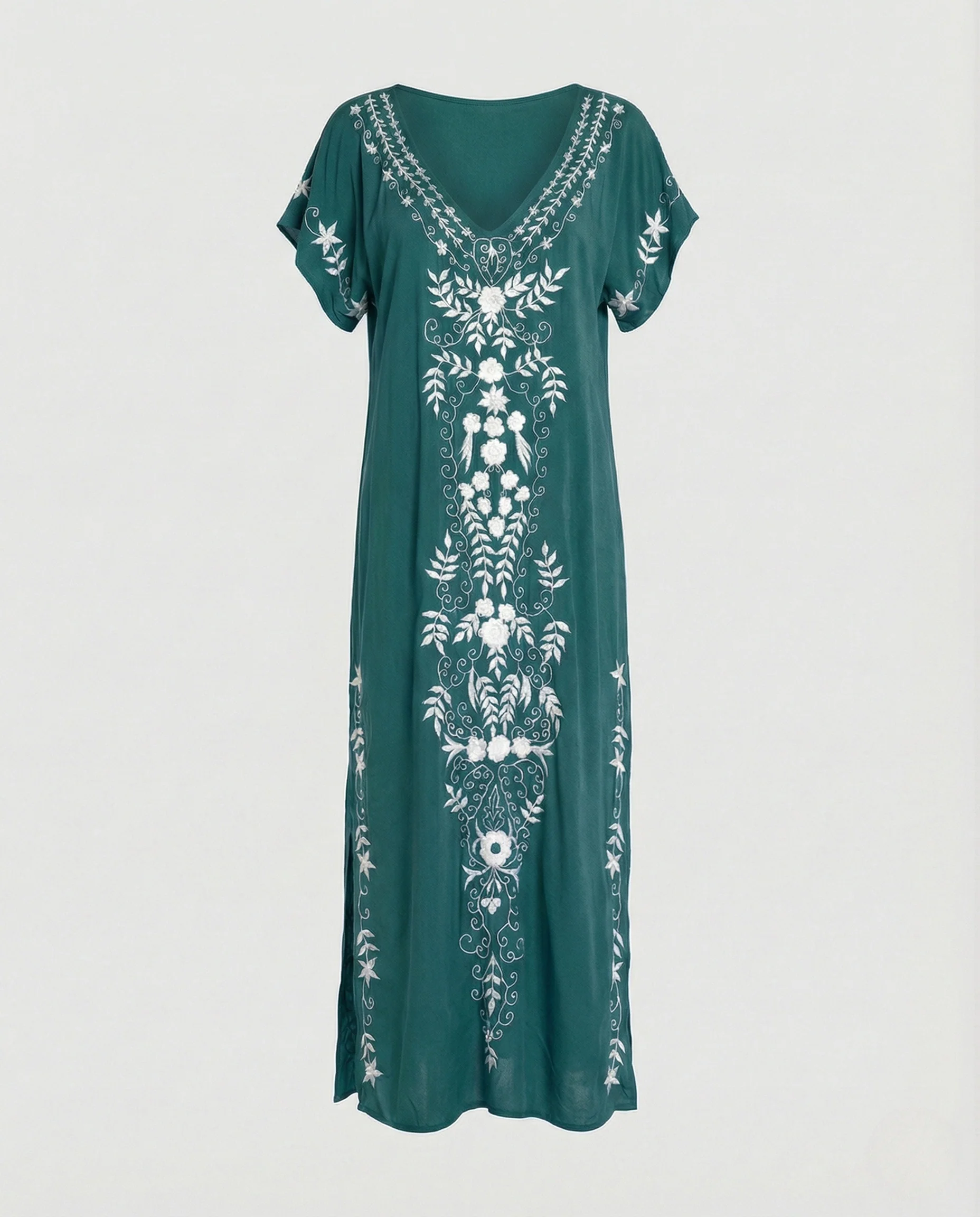 Damen Maxikleid Kaftan V-Ausschnitt - Image 8