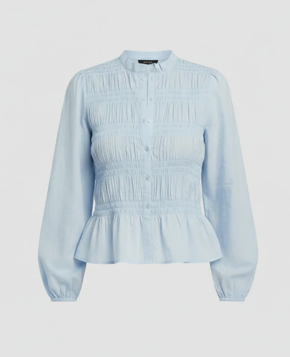 Bluse Damen Peplum Ballonärmel - Image 5