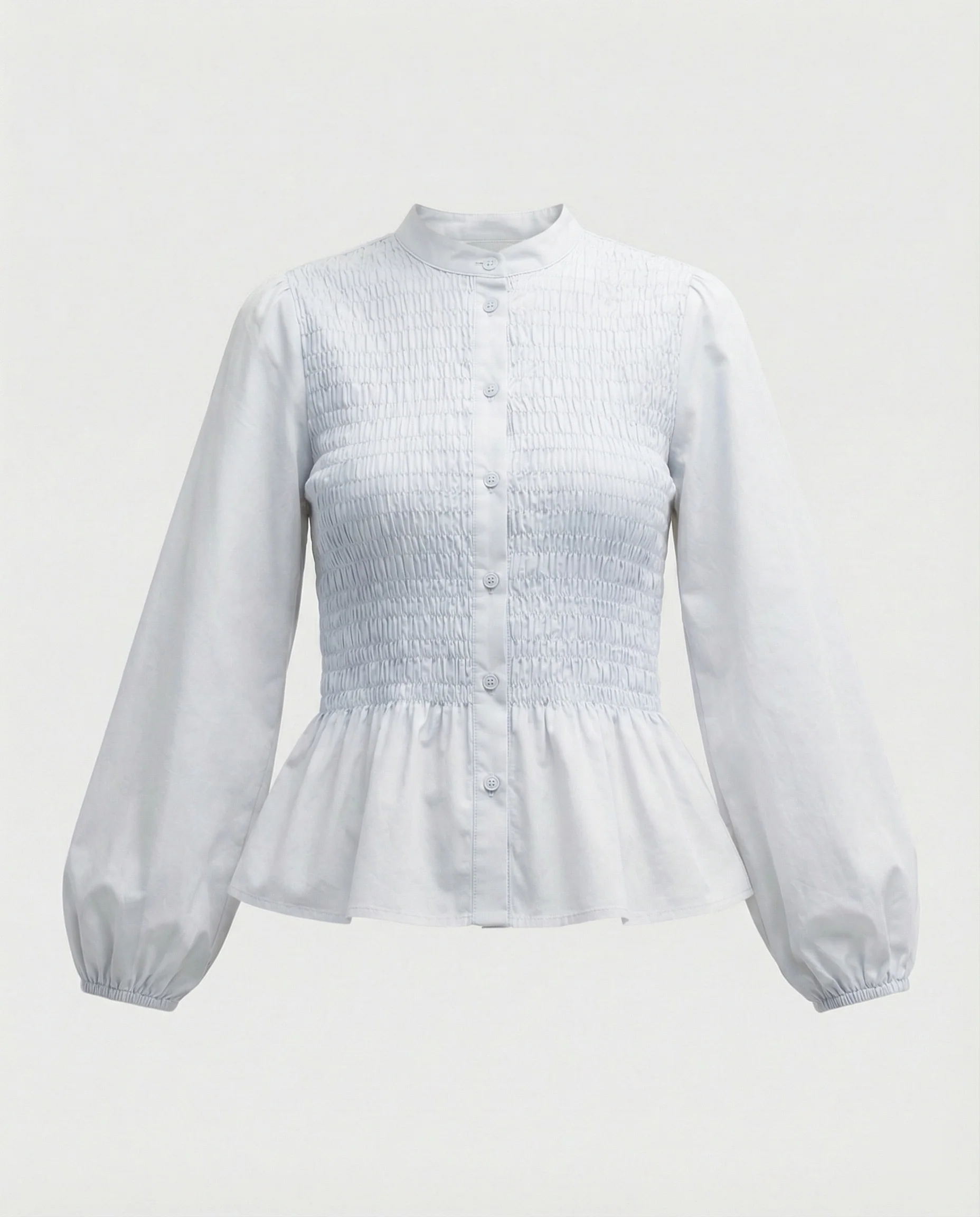 Bluse Damen Peplum Ballonärmel - Image 6