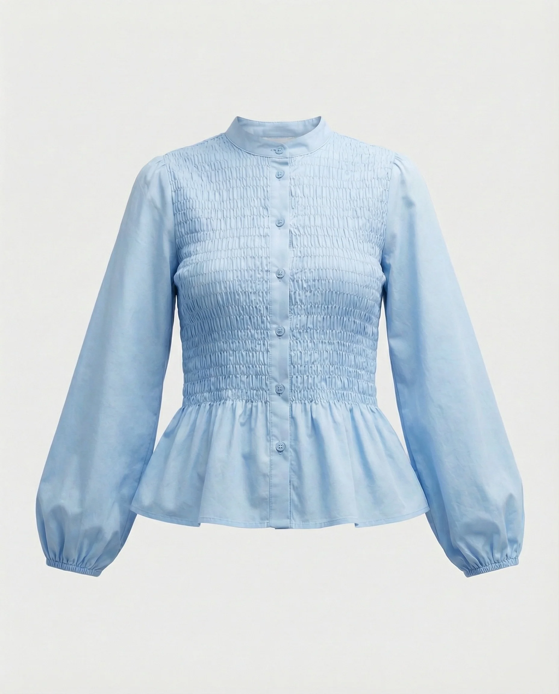 Bluse Damen Peplum Ballonärmel - Image 7