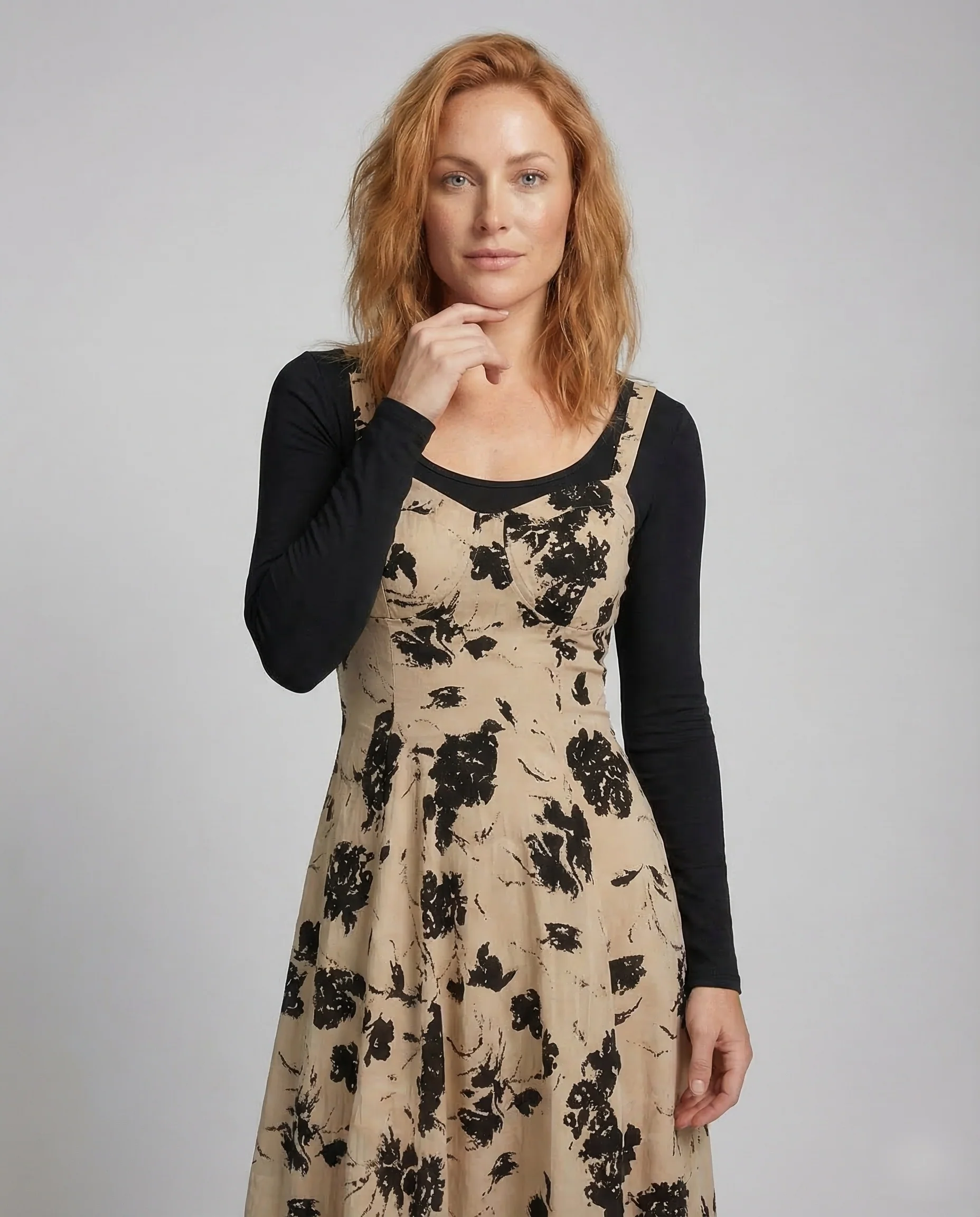 Damen Abendkleid A Linie Korsett Blumenstickerei - Image 2