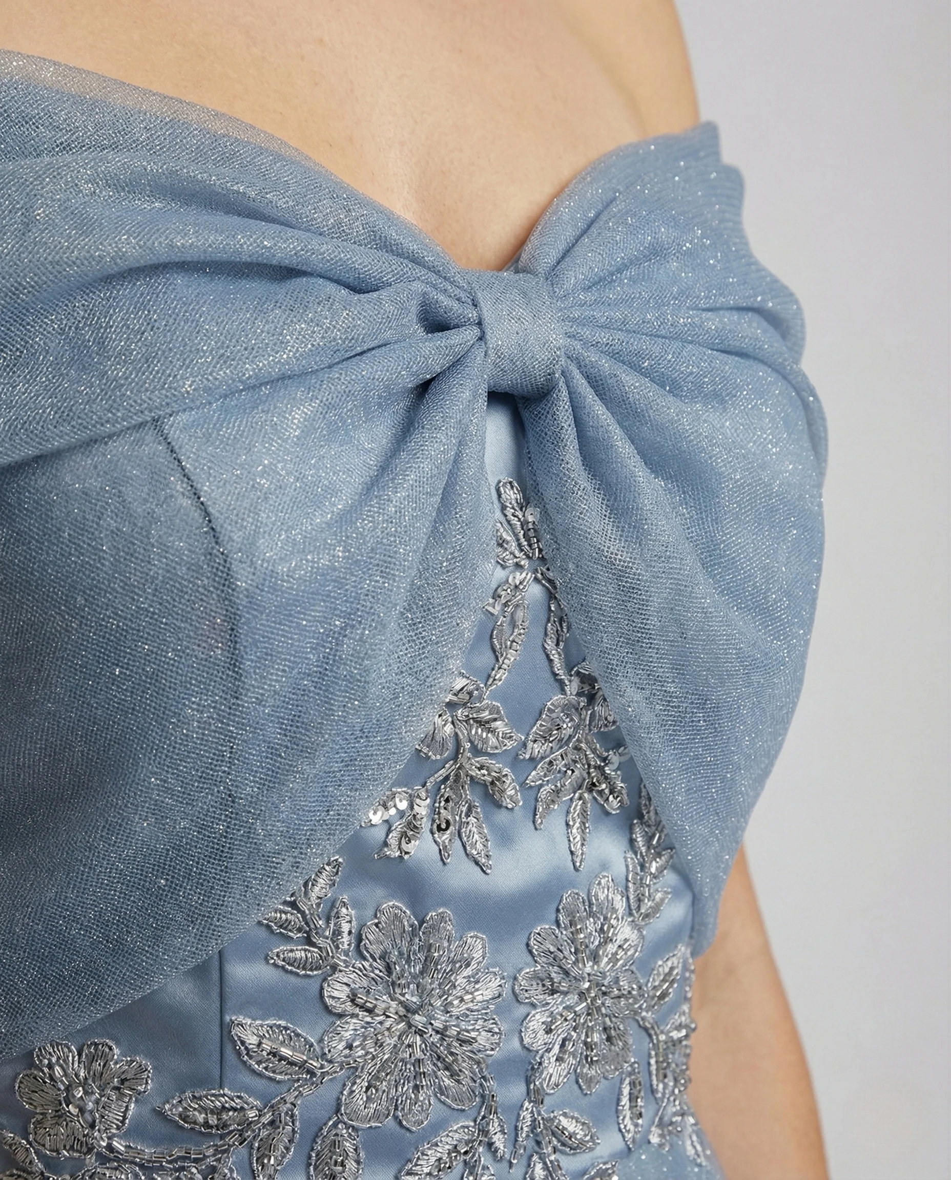Damen Bodenlanges Carmen Abendkleid mit Spitze - Image 3