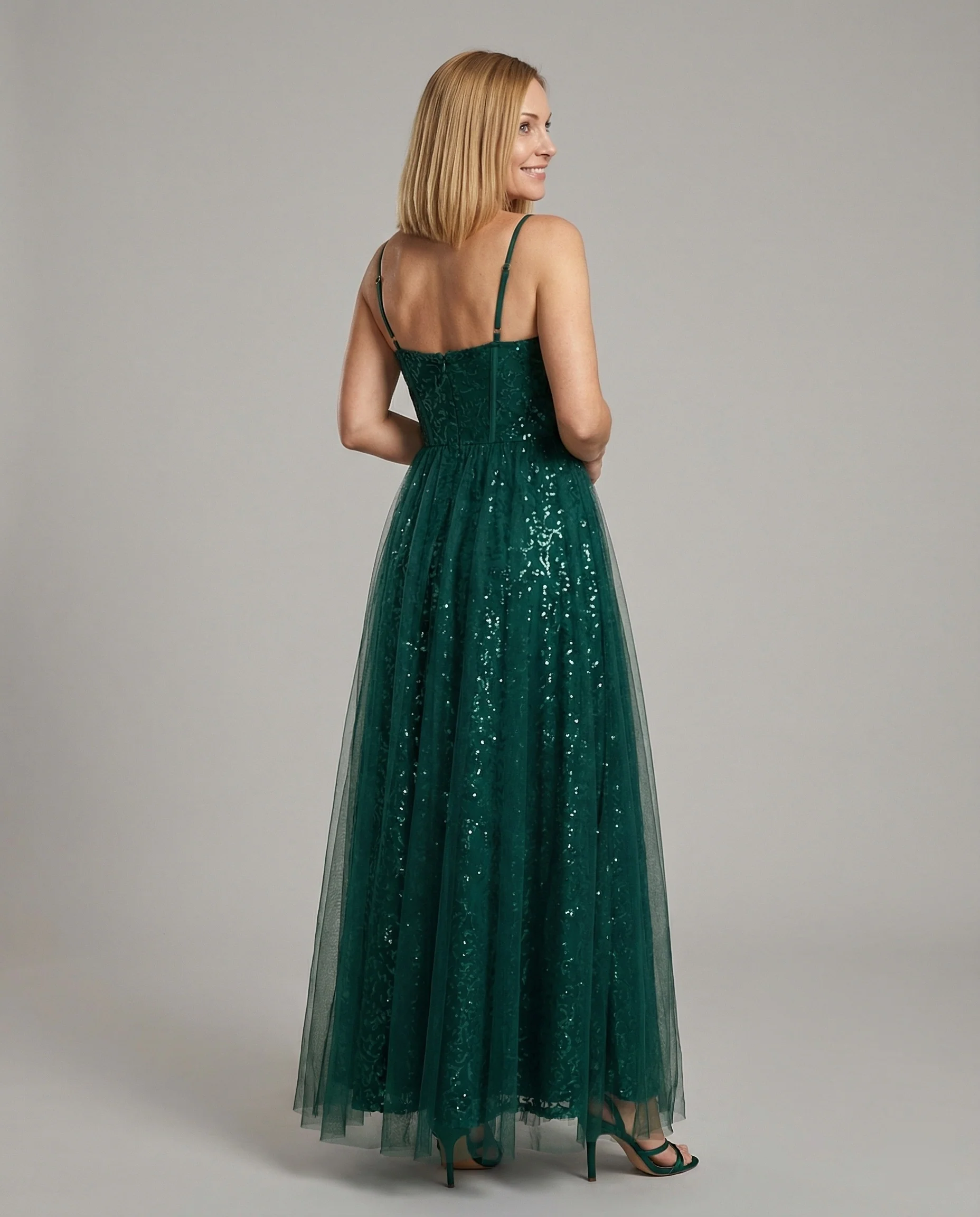 Abendkleid lang mit Tüllrock und Cups - Image 2