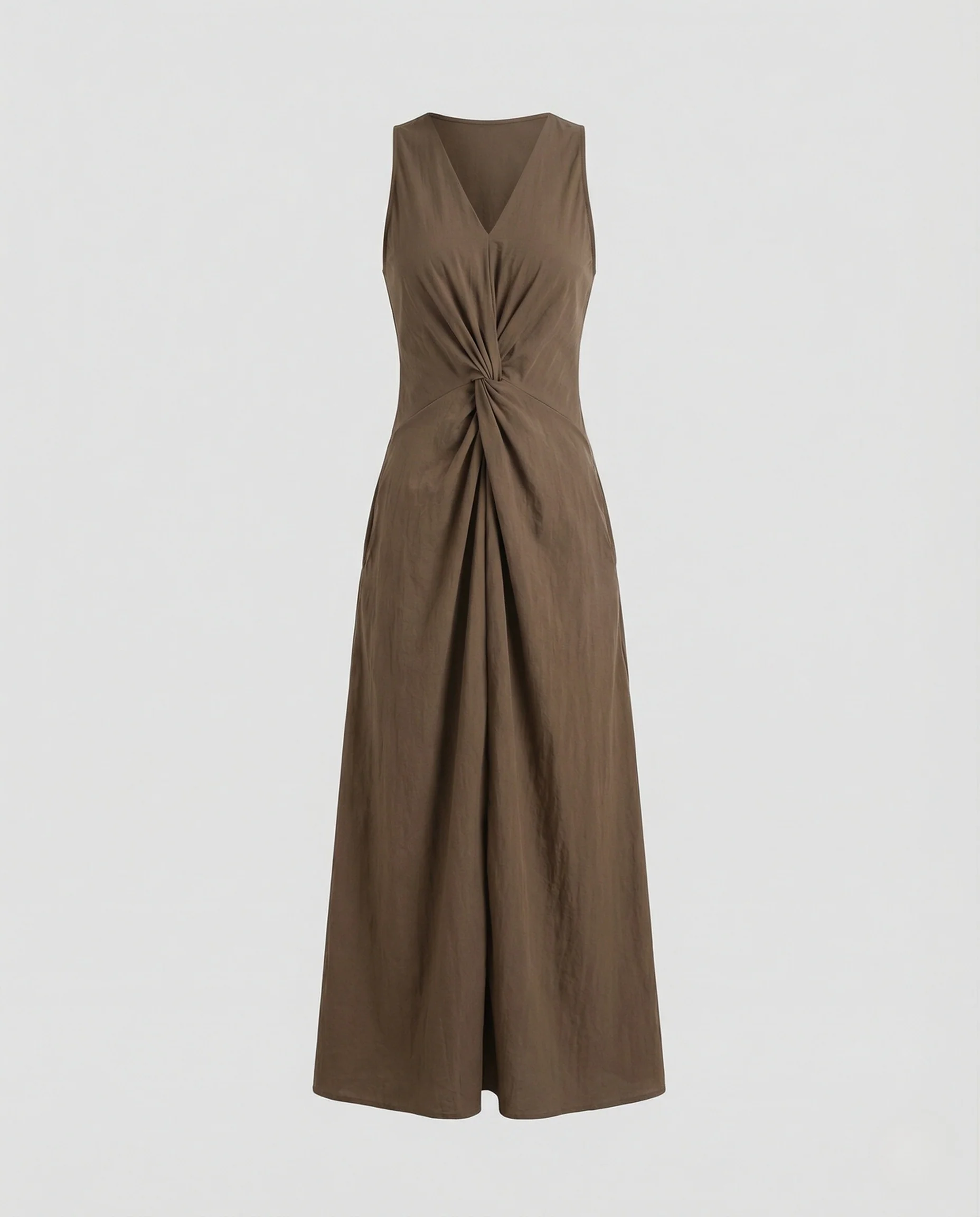 Damen Bodenlanges Maxikleid mit Knotendetail - Image 5