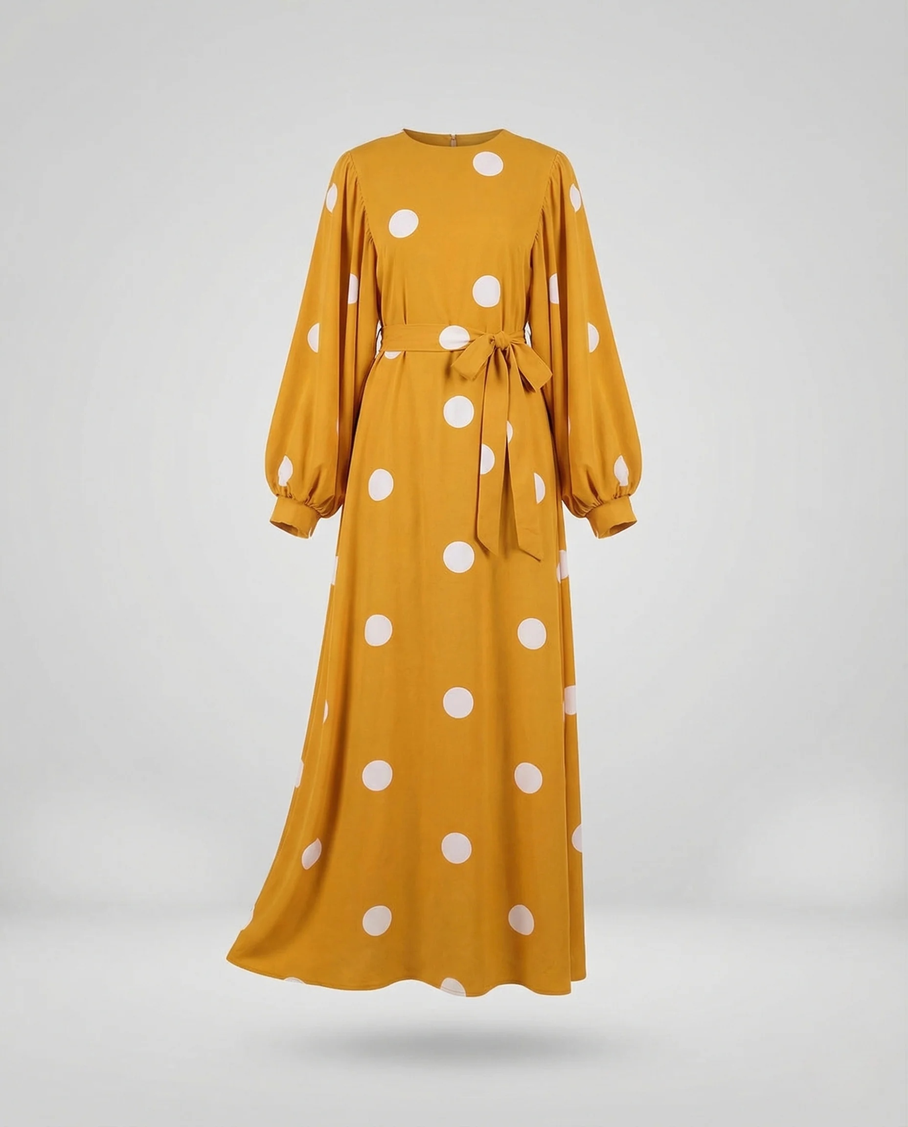 Damen Maxikleid Punkte mit Gürtel - Image 5