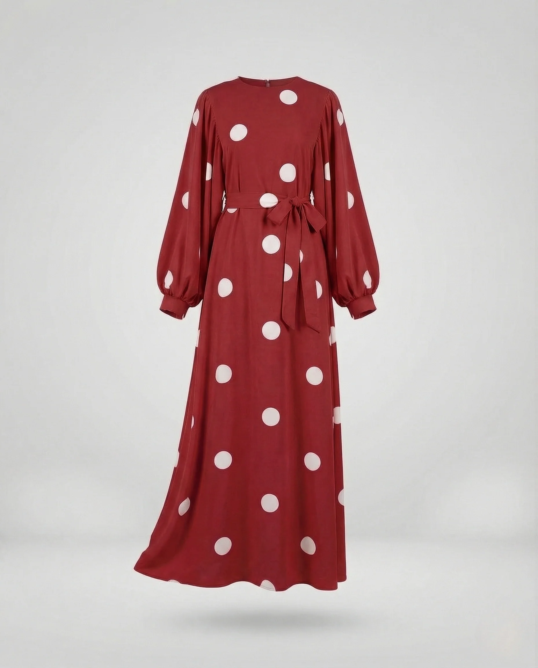 Damen Maxikleid Punkte mit Gürtel - Image 6