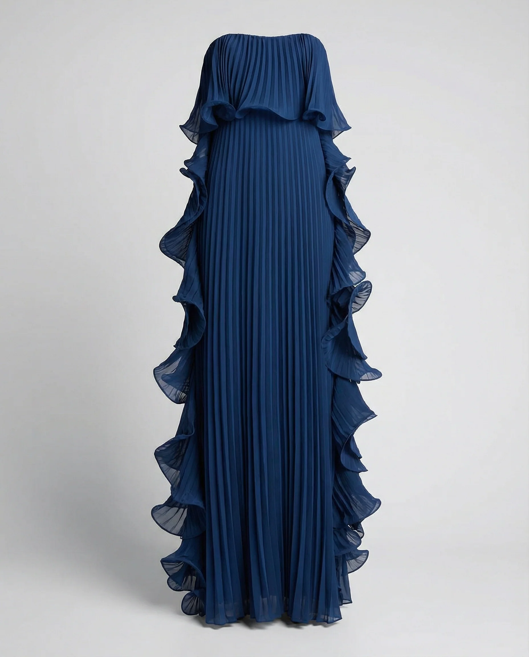 Damen Plissee Abendkleid schulterfrei - Image 7