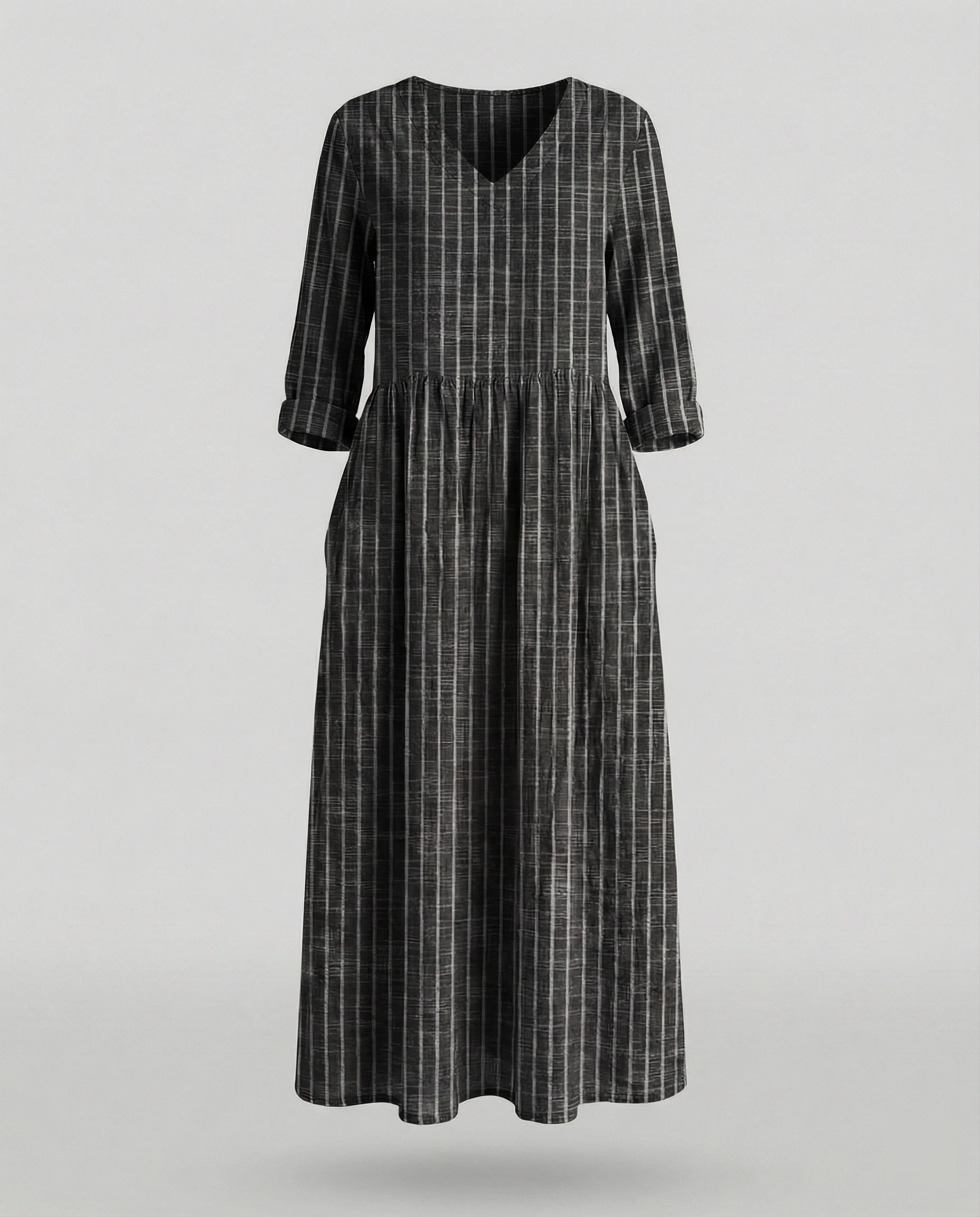 Damen Boho Maxikleid Sommer Leinenoptik - Image 11