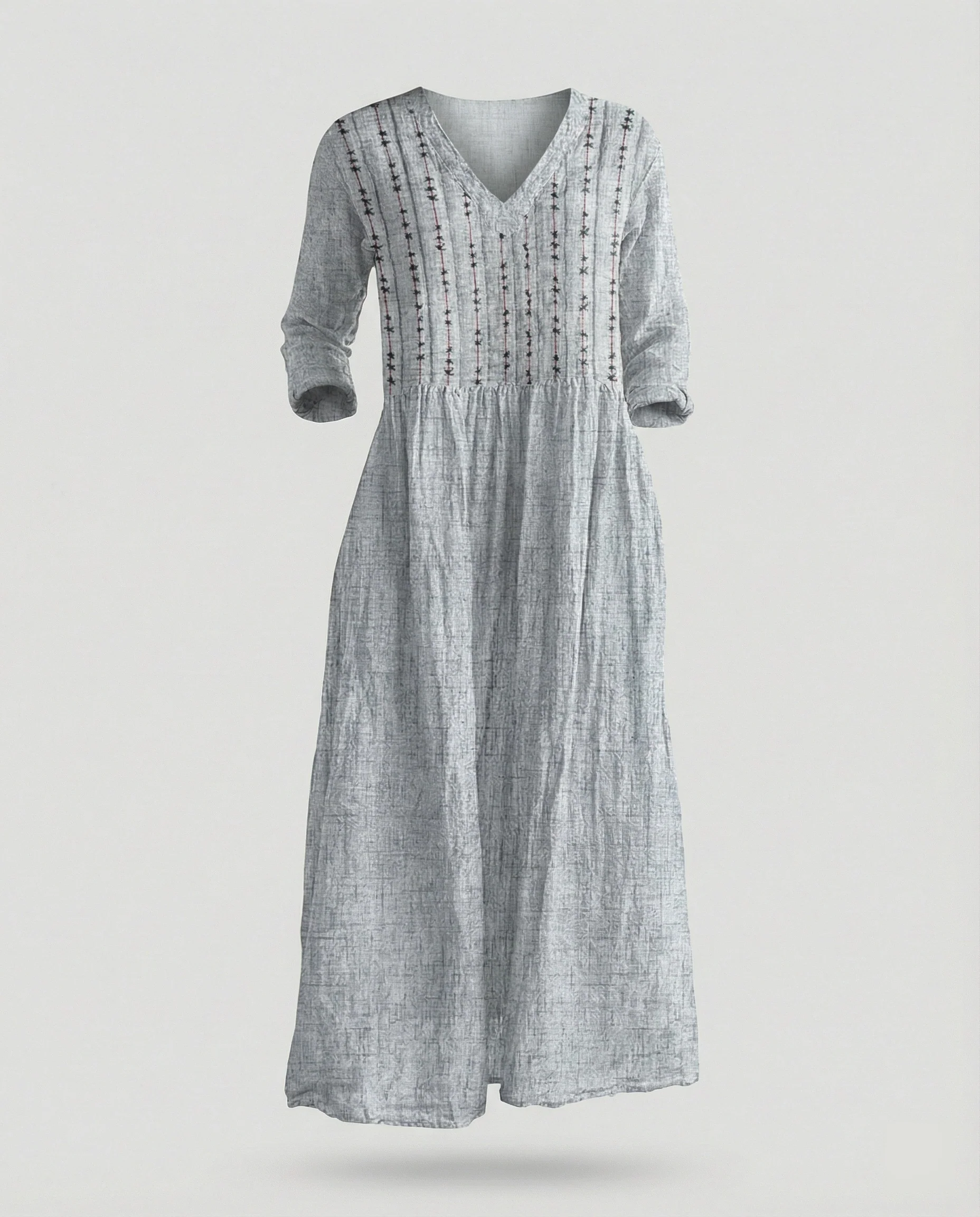 Damen Boho Maxikleid Sommer Leinenoptik - Image 15