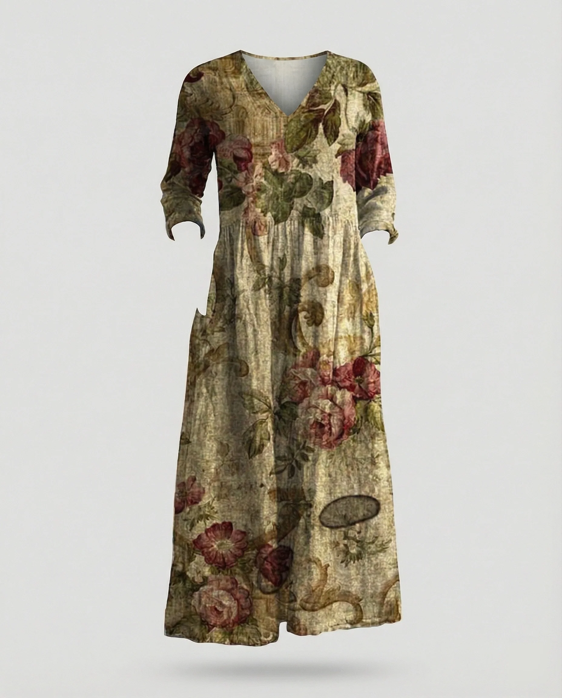 Damen Boho Maxikleid Sommer Leinenoptik - Image 19