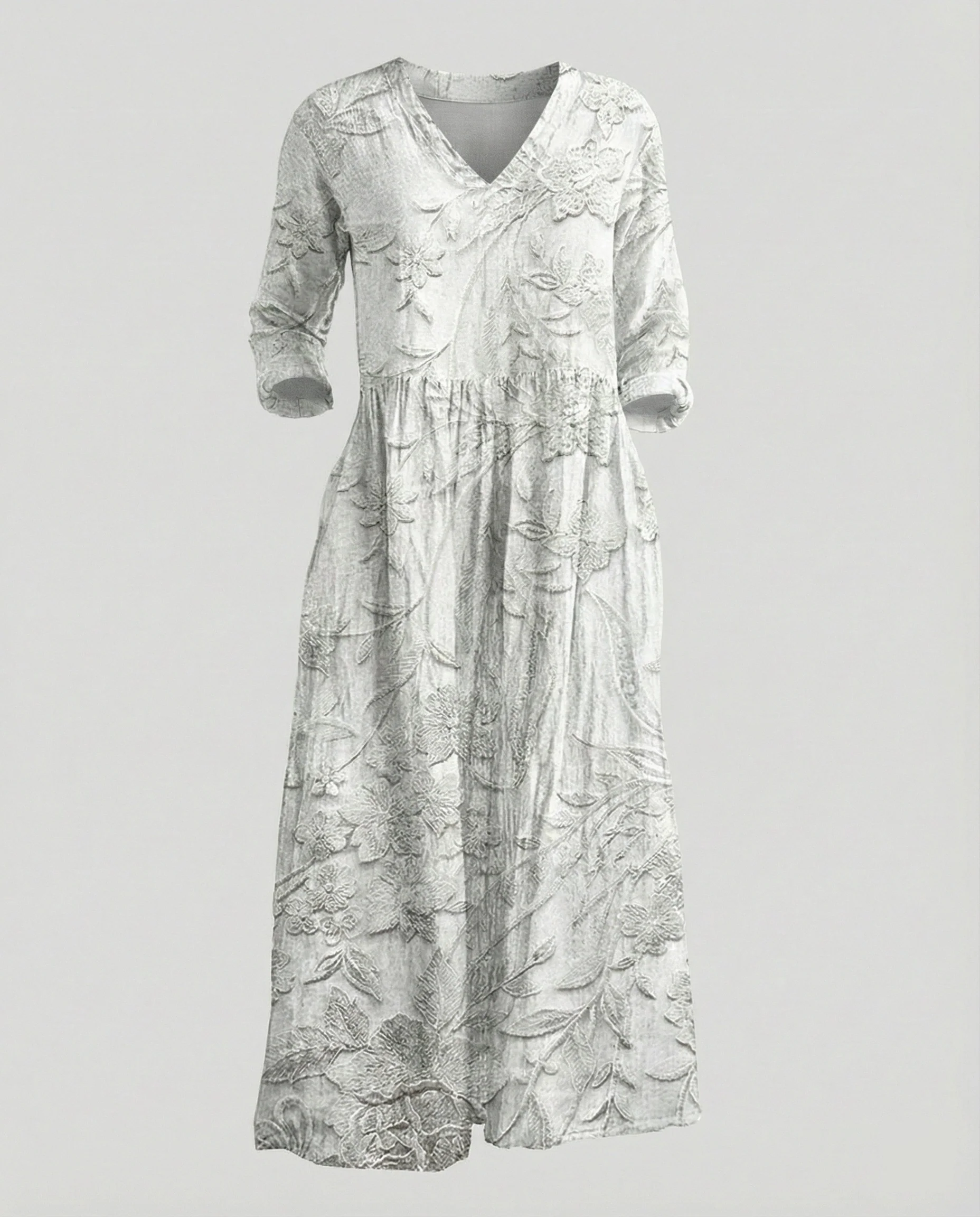 Damen Boho Maxikleid Sommer Leinenoptik - Image 2